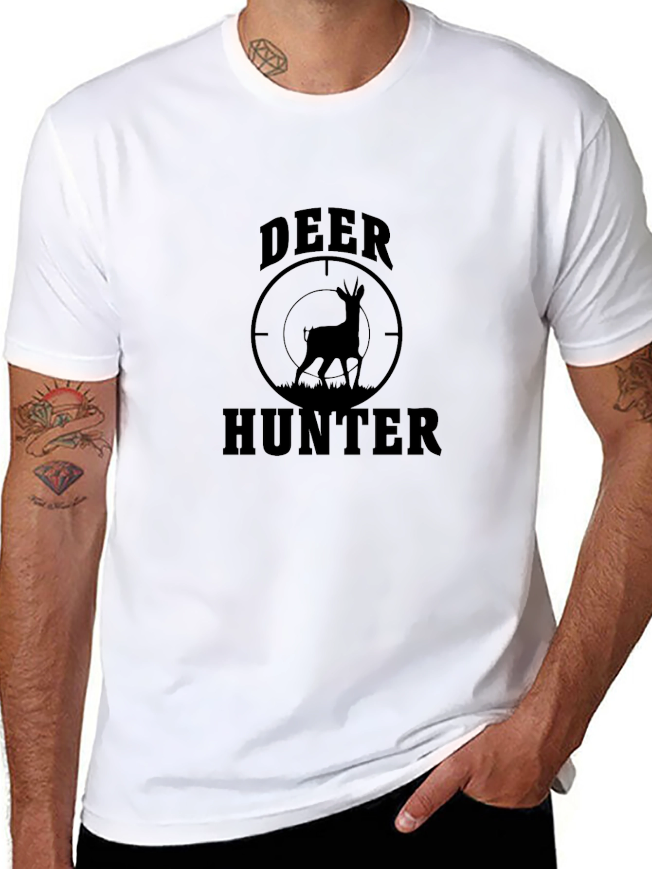 Deer Hunter Graphic Tee - Black Hunting T-Shirt
