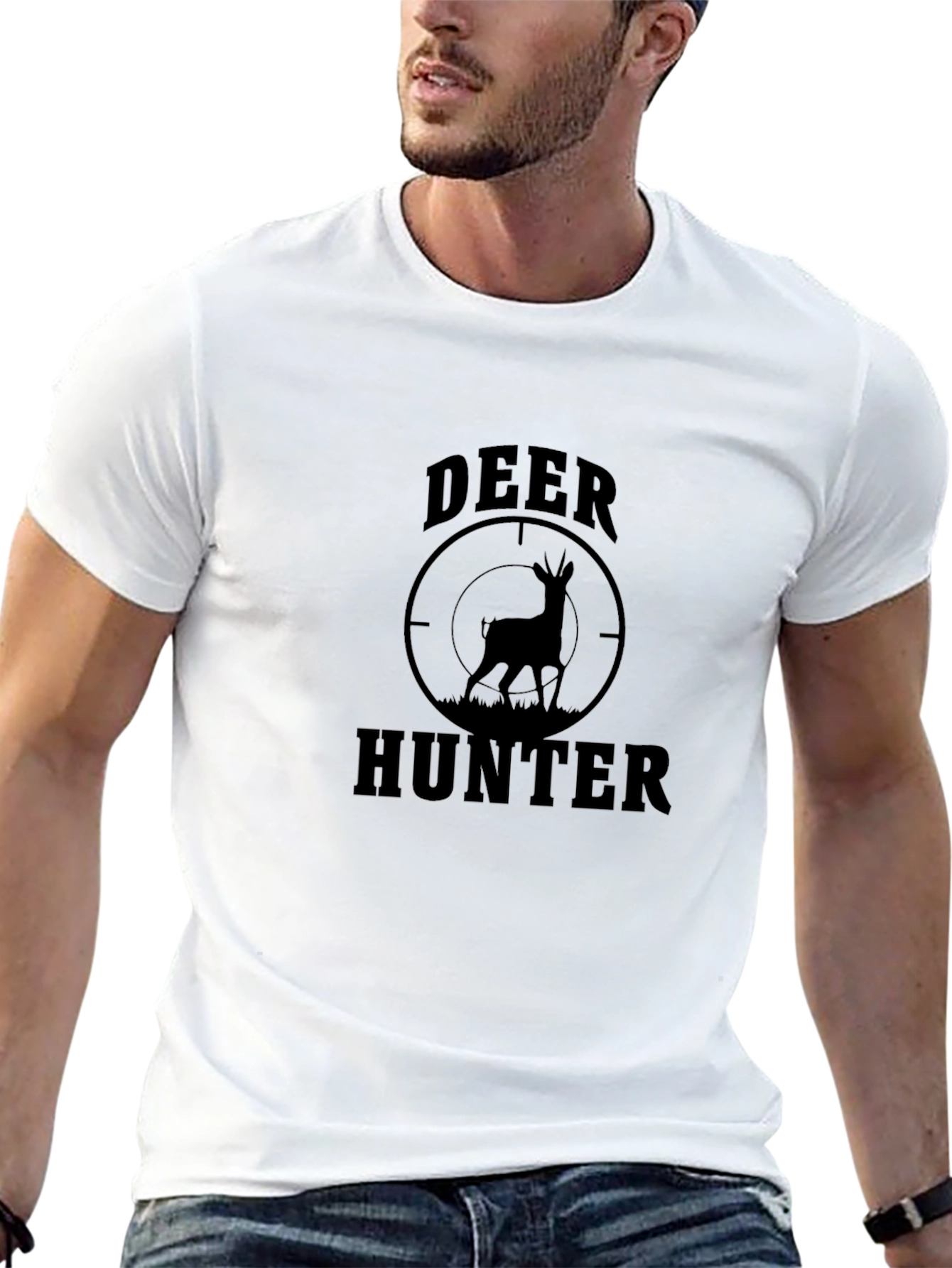 Deer Hunter Graphic Tee - Black Hunting T-Shirt
