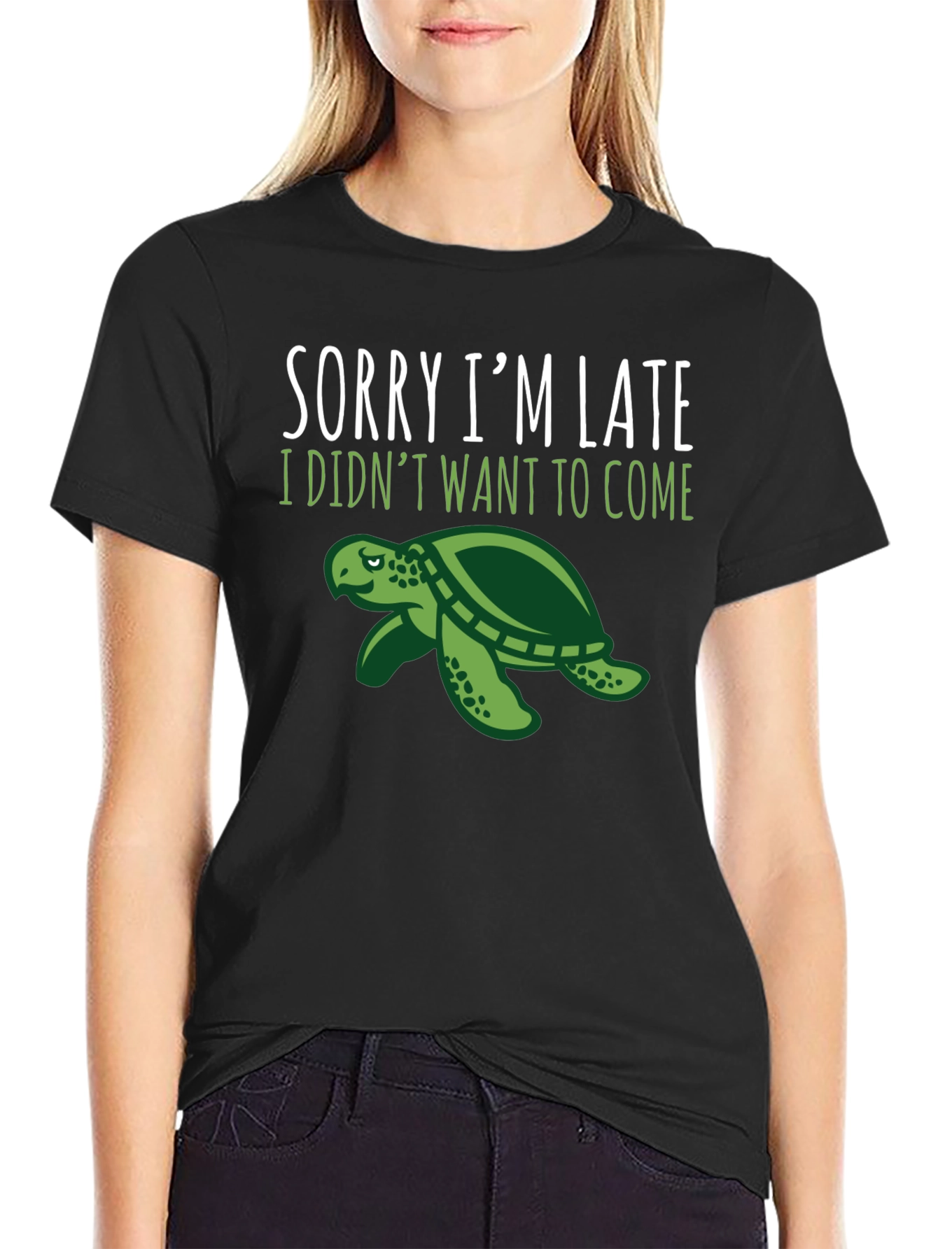 Sorry Im Late Turtle Graphic Tee