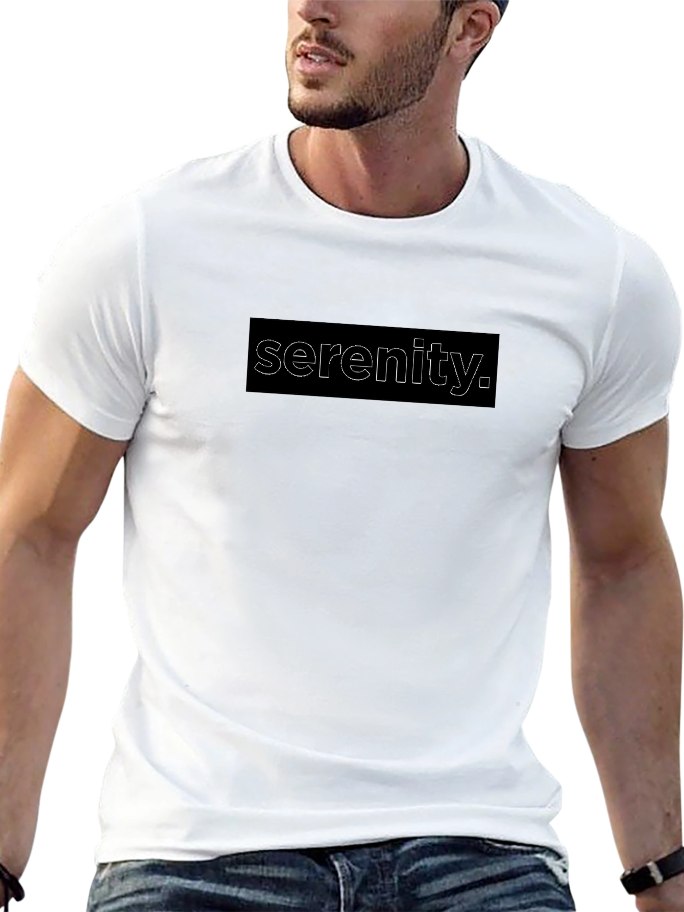Serenity Graphic Tee - Stylish Mens Black T-Shirt