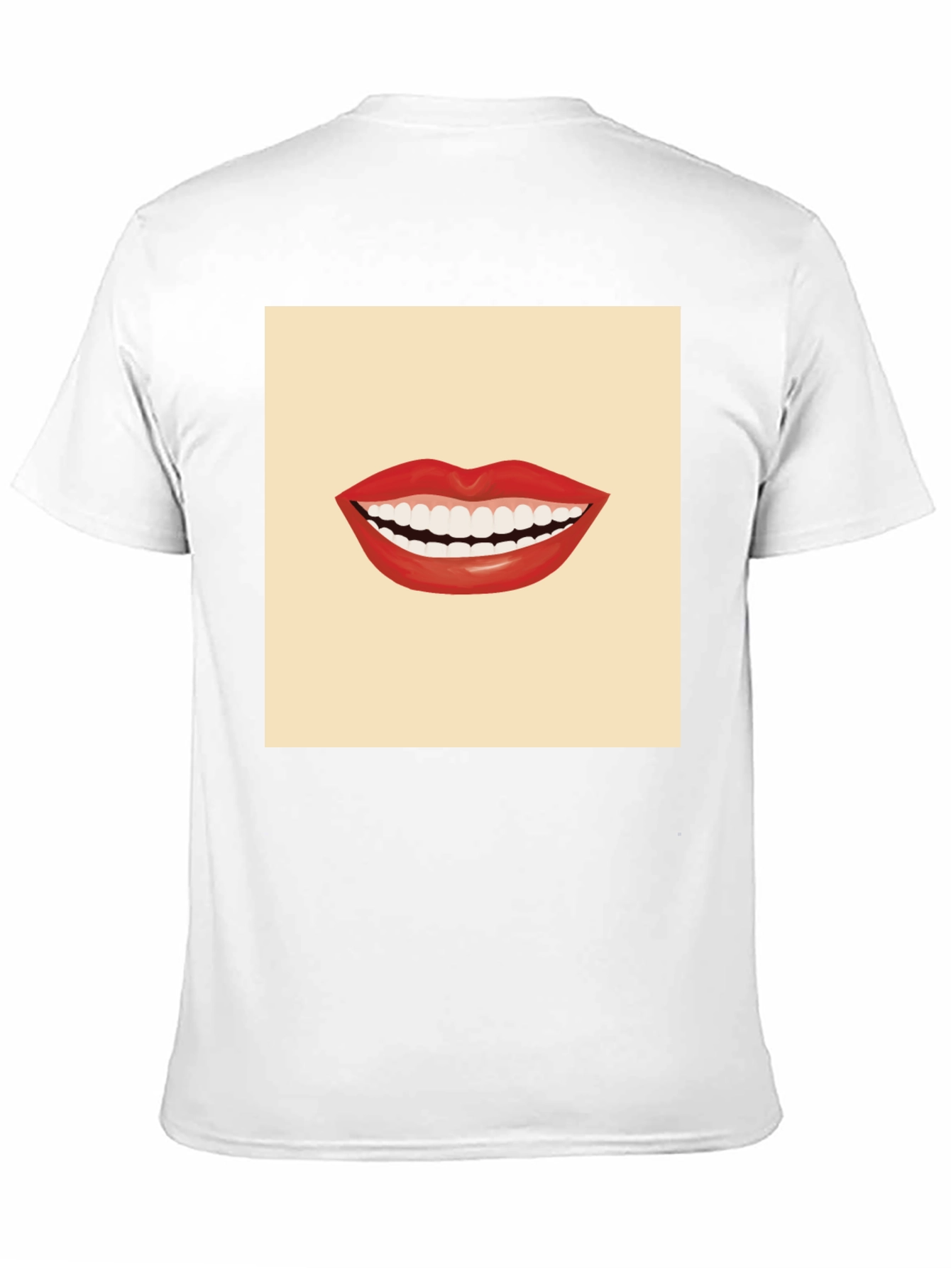 Smiling Mouth Graphic Tee - Black Cotton T-Shirt