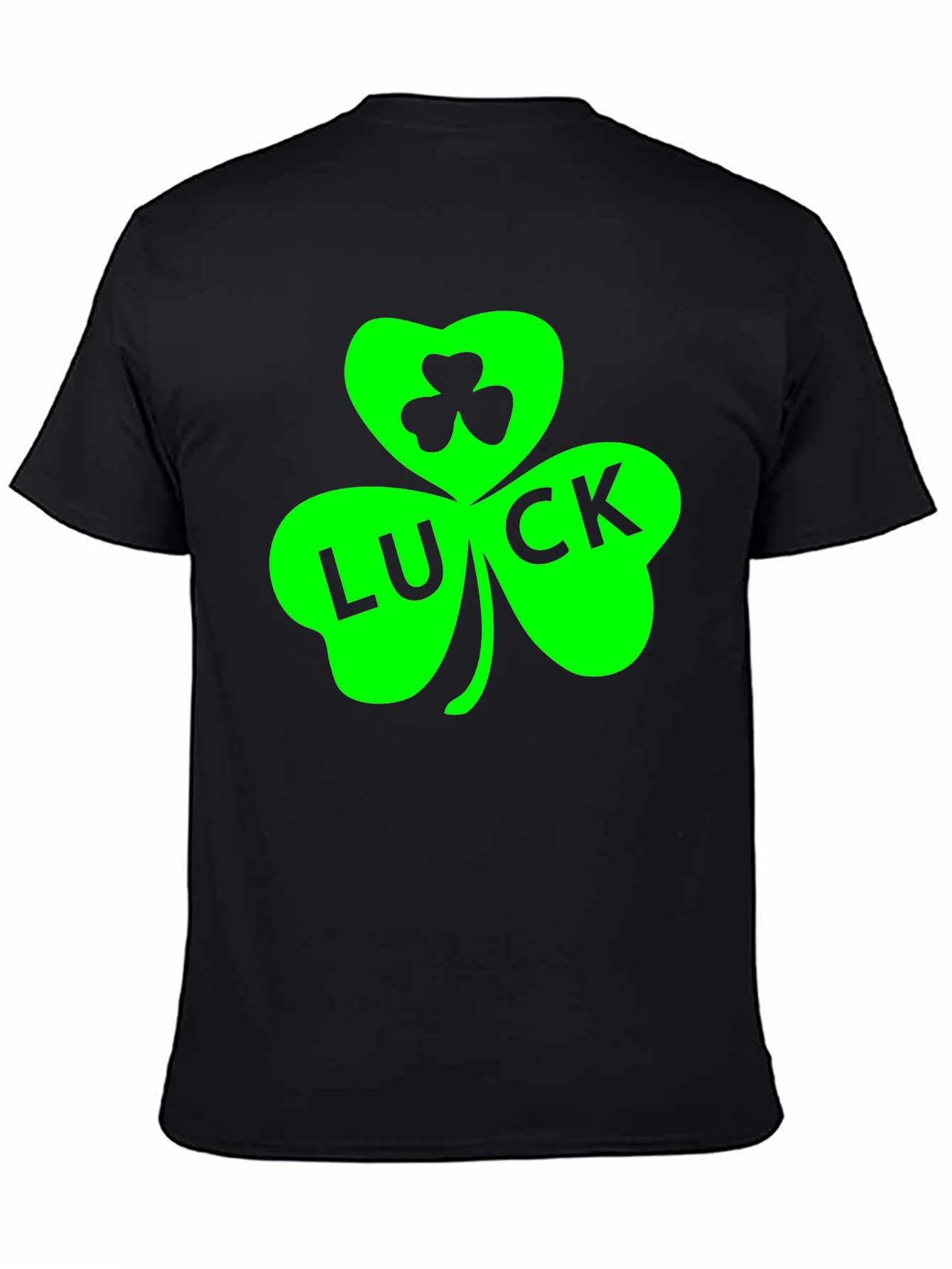 Lucky Green Shamrock Black T-Shirt