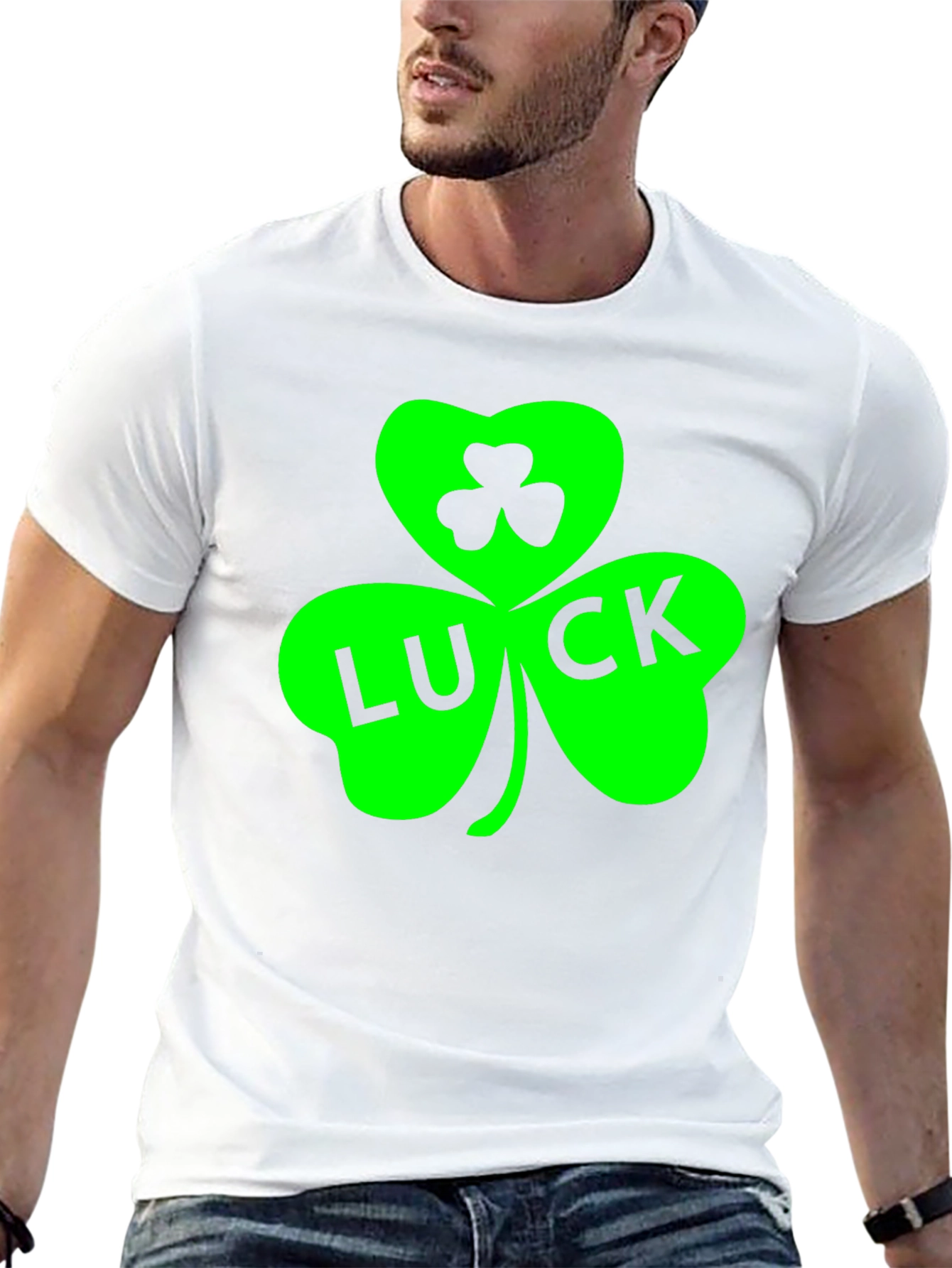 Lucky Green Shamrock Black T-Shirt