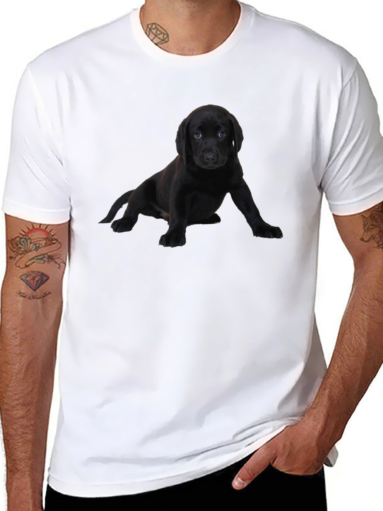 Black Dog Puppy T-Shirt Cute Pet Lover Tee