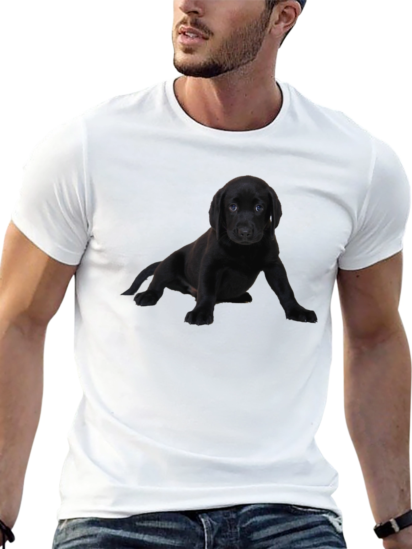 Black Dog Puppy T-Shirt Cute Pet Lover Tee
