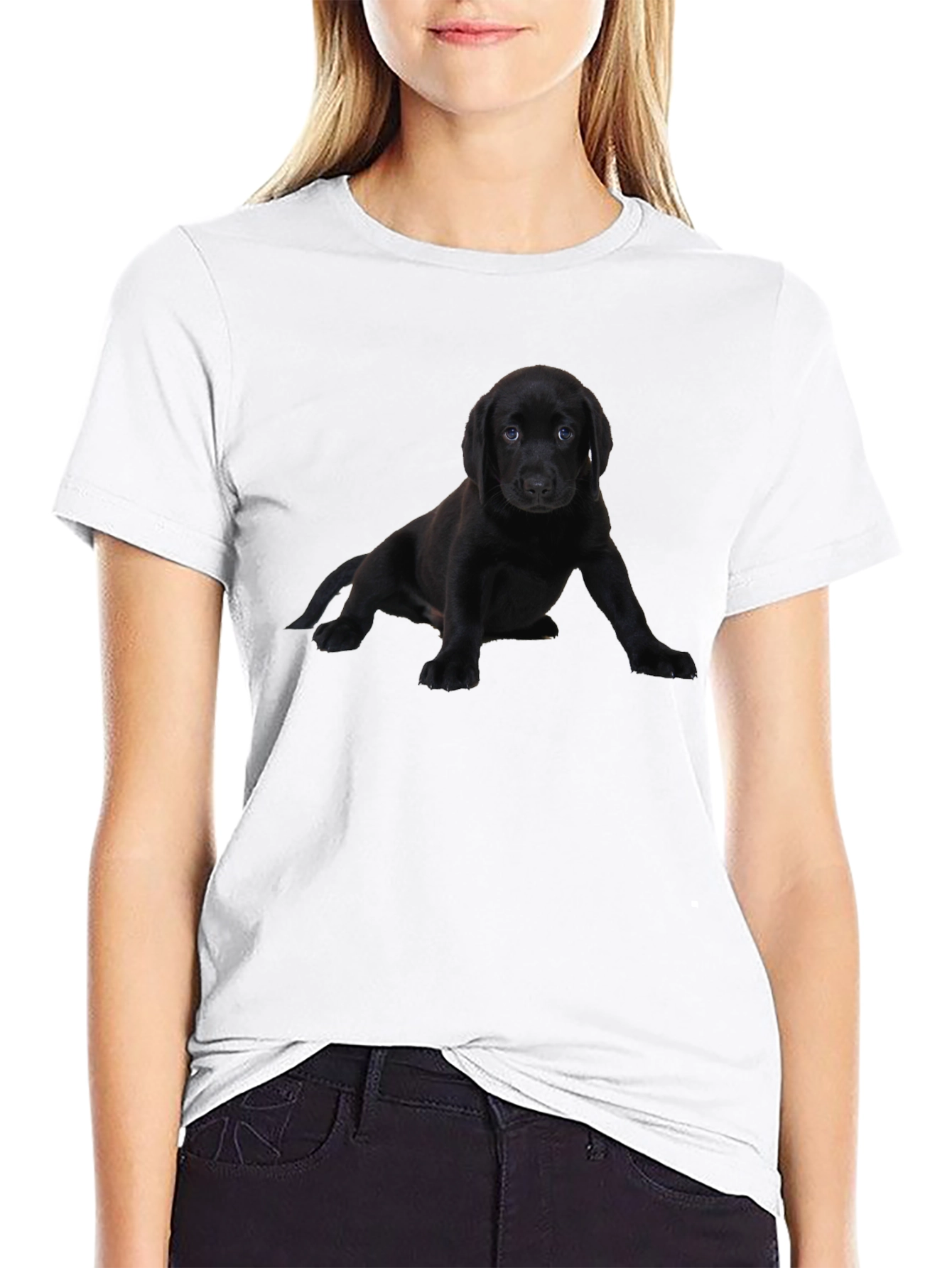 Black Dog Puppy T-Shirt Cute Pet Lover Tee