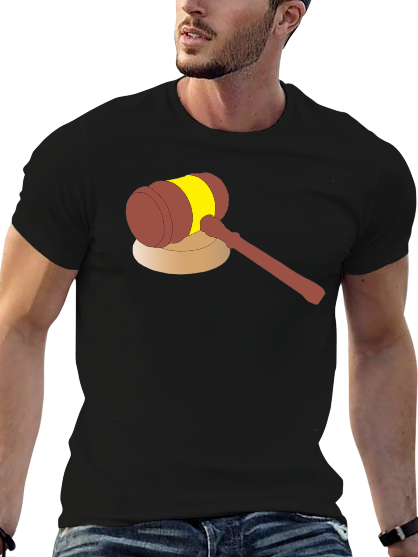 Cartoon Gavel Graphic Tee - Justice Served!