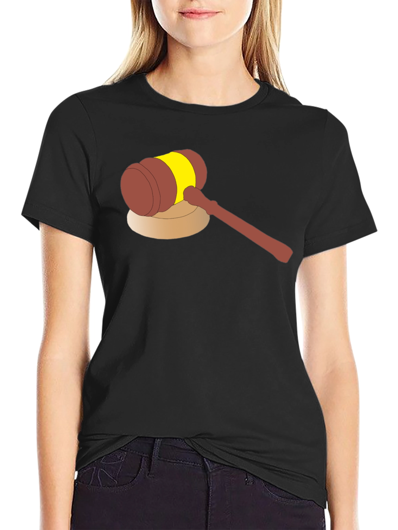 Cartoon Gavel Graphic Tee - Justice Served!