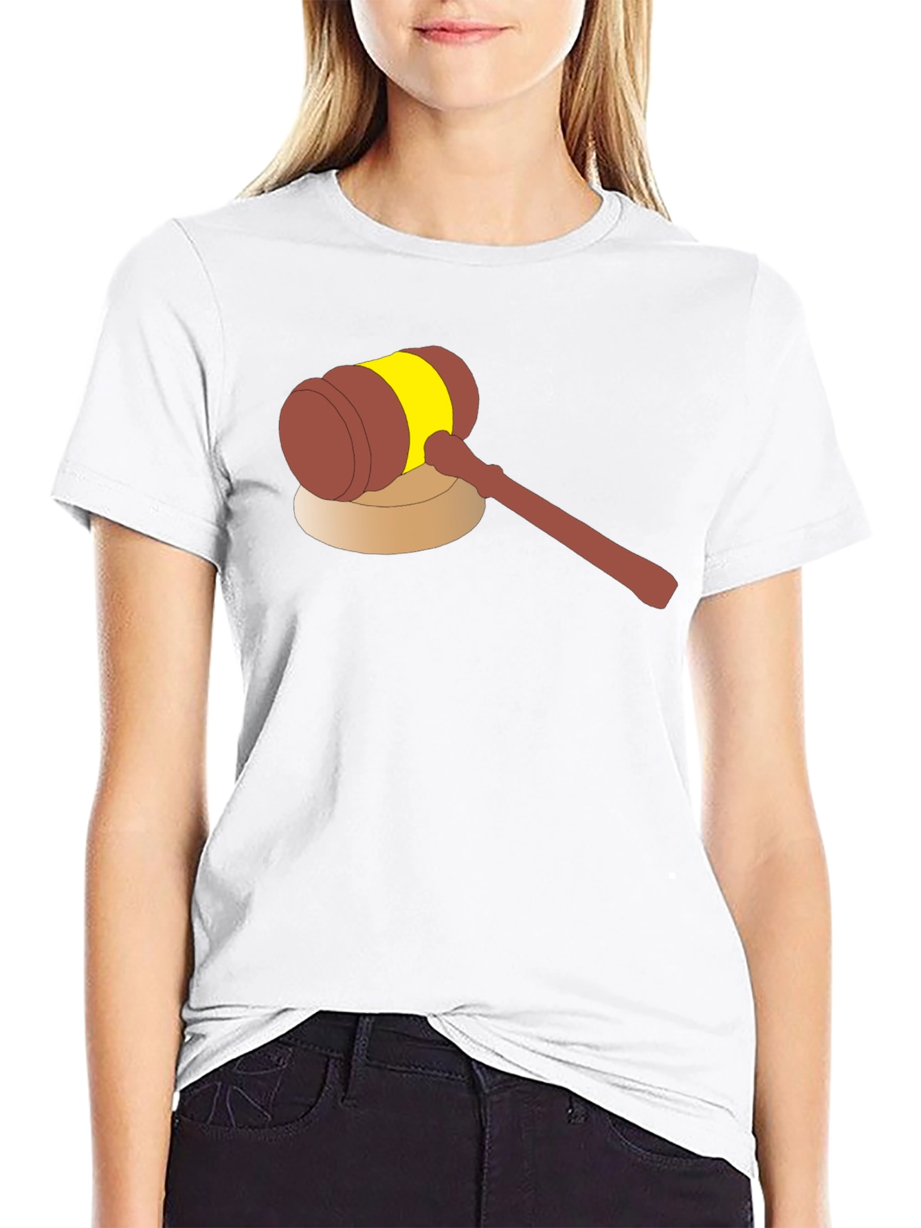 Cartoon Gavel Graphic Tee - Justice Served!