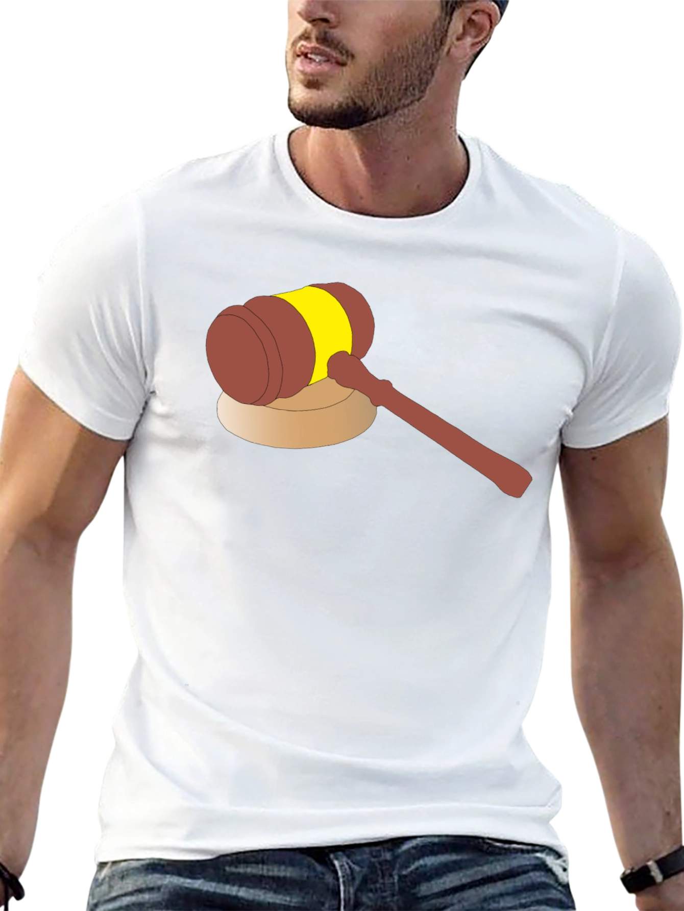 Cartoon Gavel Graphic Tee - Justice Served!