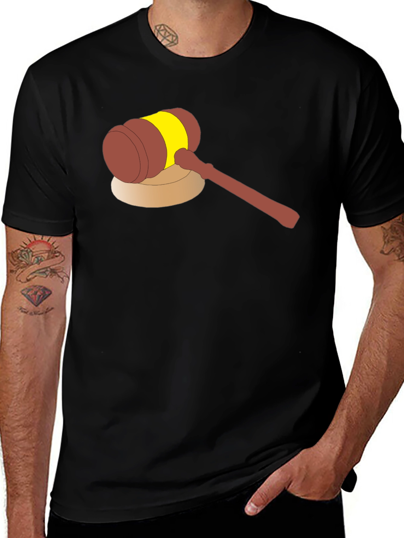Cartoon Gavel Graphic Tee - Justice Served!