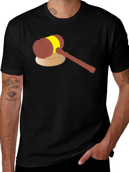 Cartoon Gavel Graphic Tee - Justice Served!