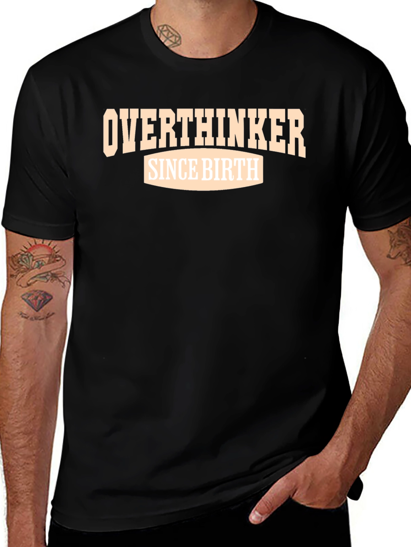 Overthinker Since Birth Graphic Tee - Black