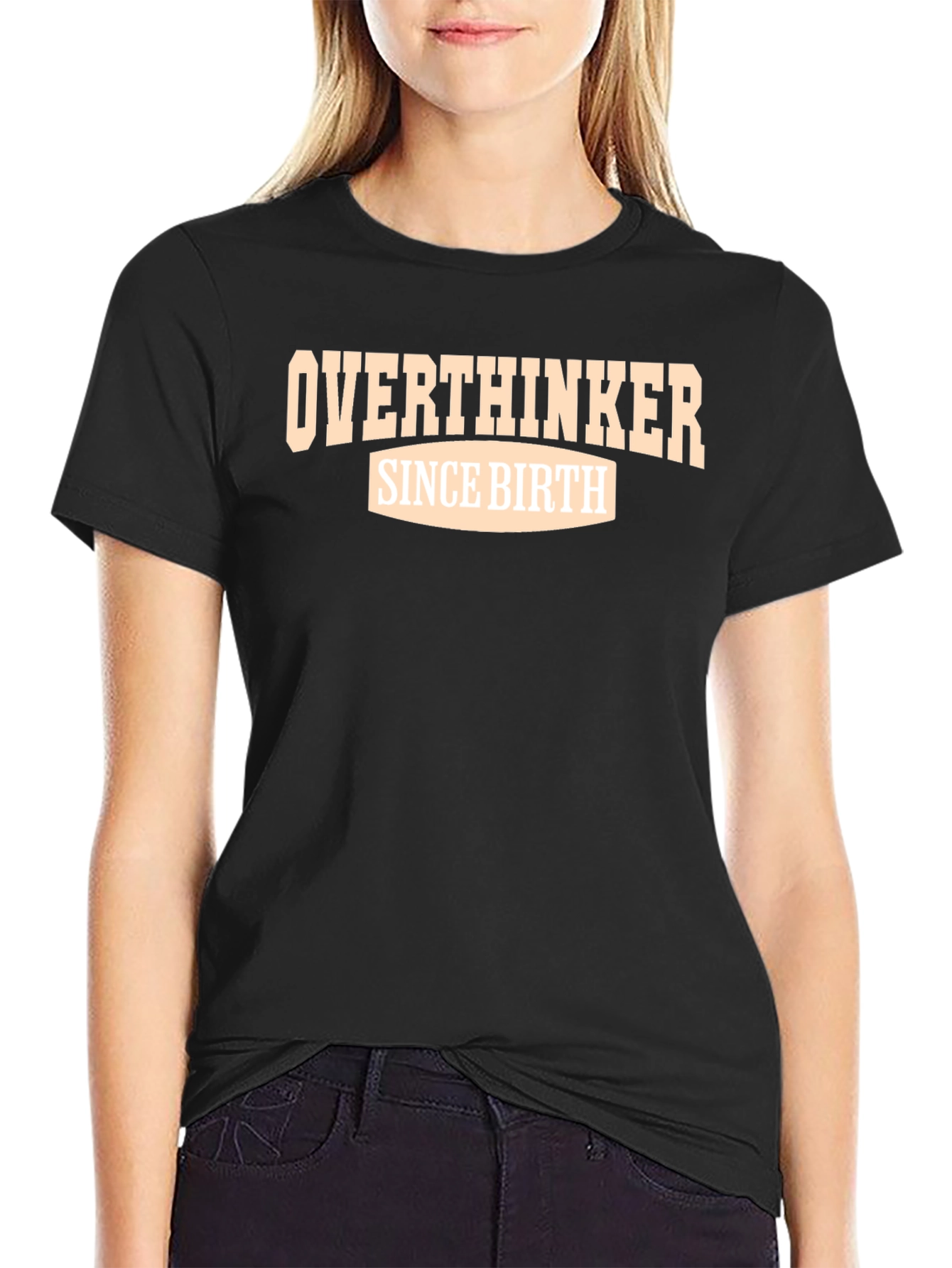 Overthinker Since Birth Graphic Tee - Black