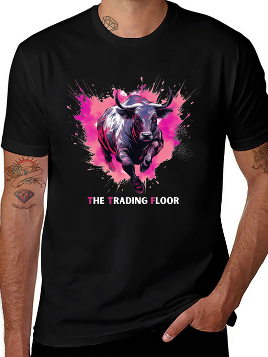 The Trading Floor Bull Graphic T-Shirt - Stylish Black Tee
