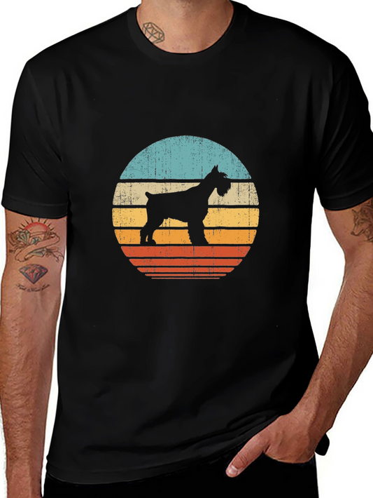 Vintage Schnauzer Sunset T-Shirt | Dog Lover Tee