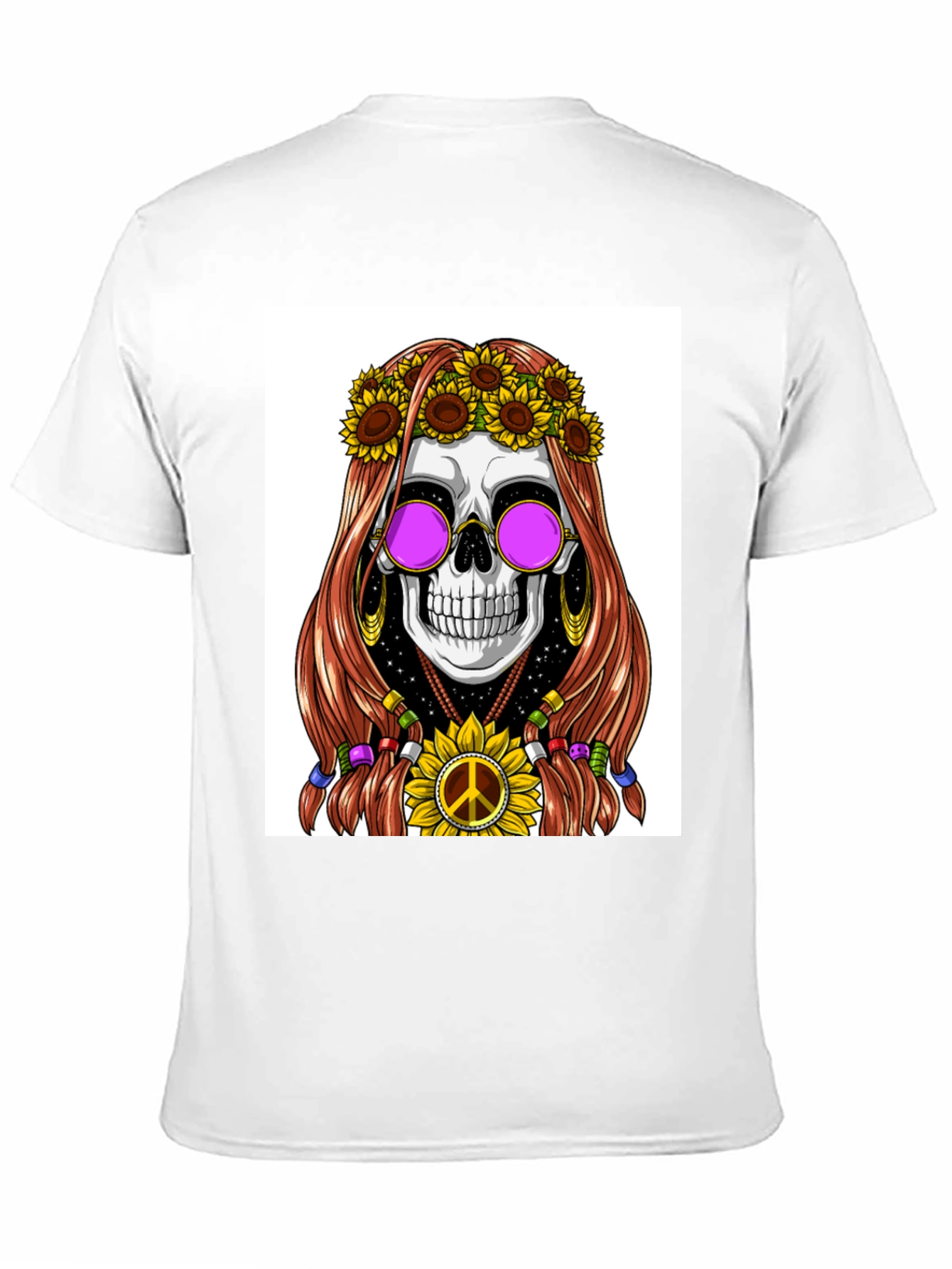Hippie Skull Graphic T-Shirt