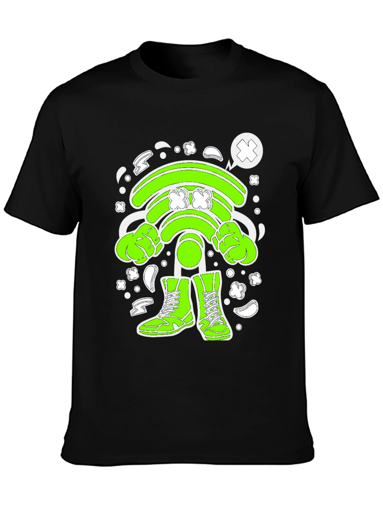 Funny Wifi Cartoon Graphic T-Shirt