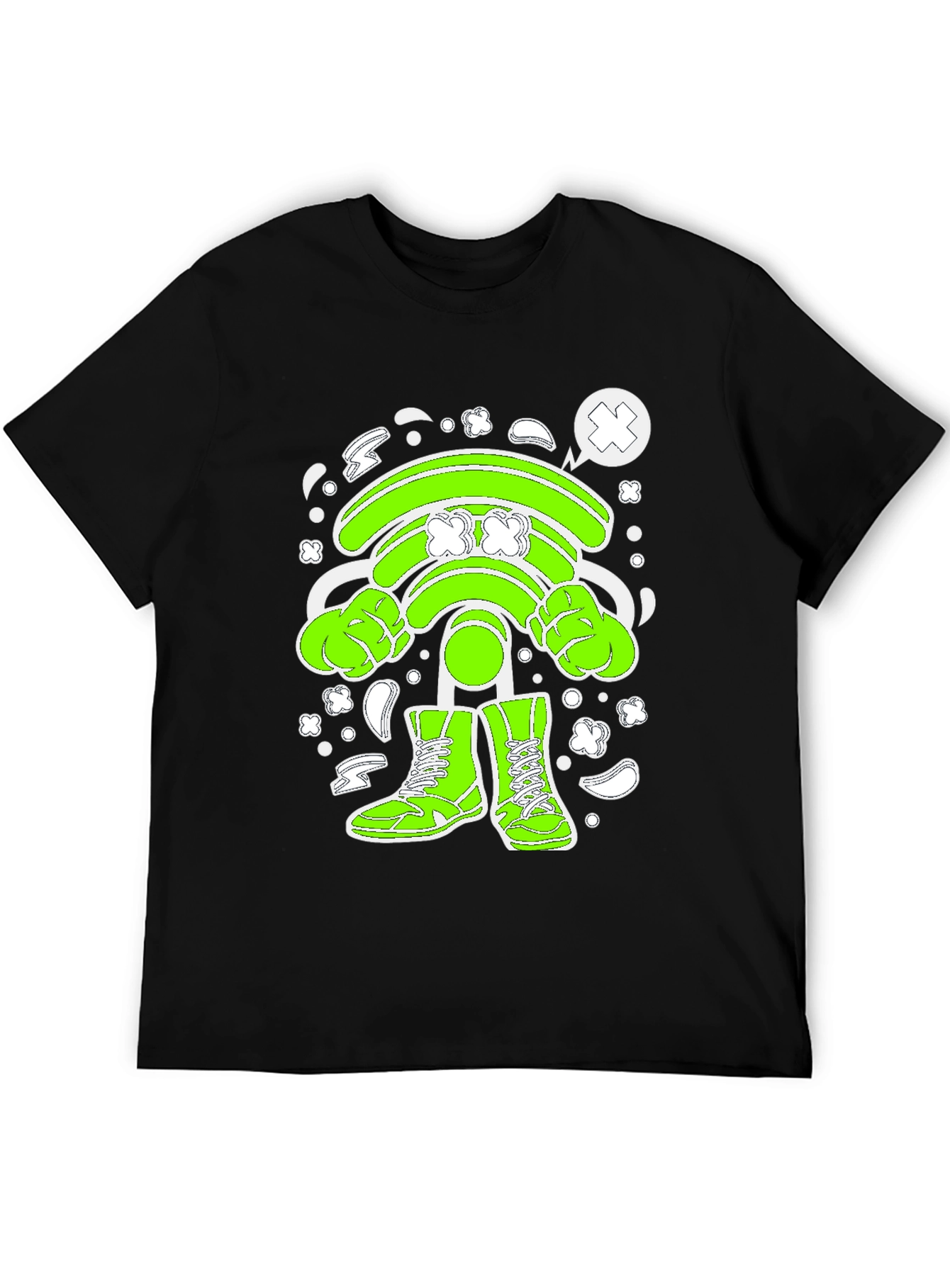 Funny Wifi Cartoon Graphic T-Shirt