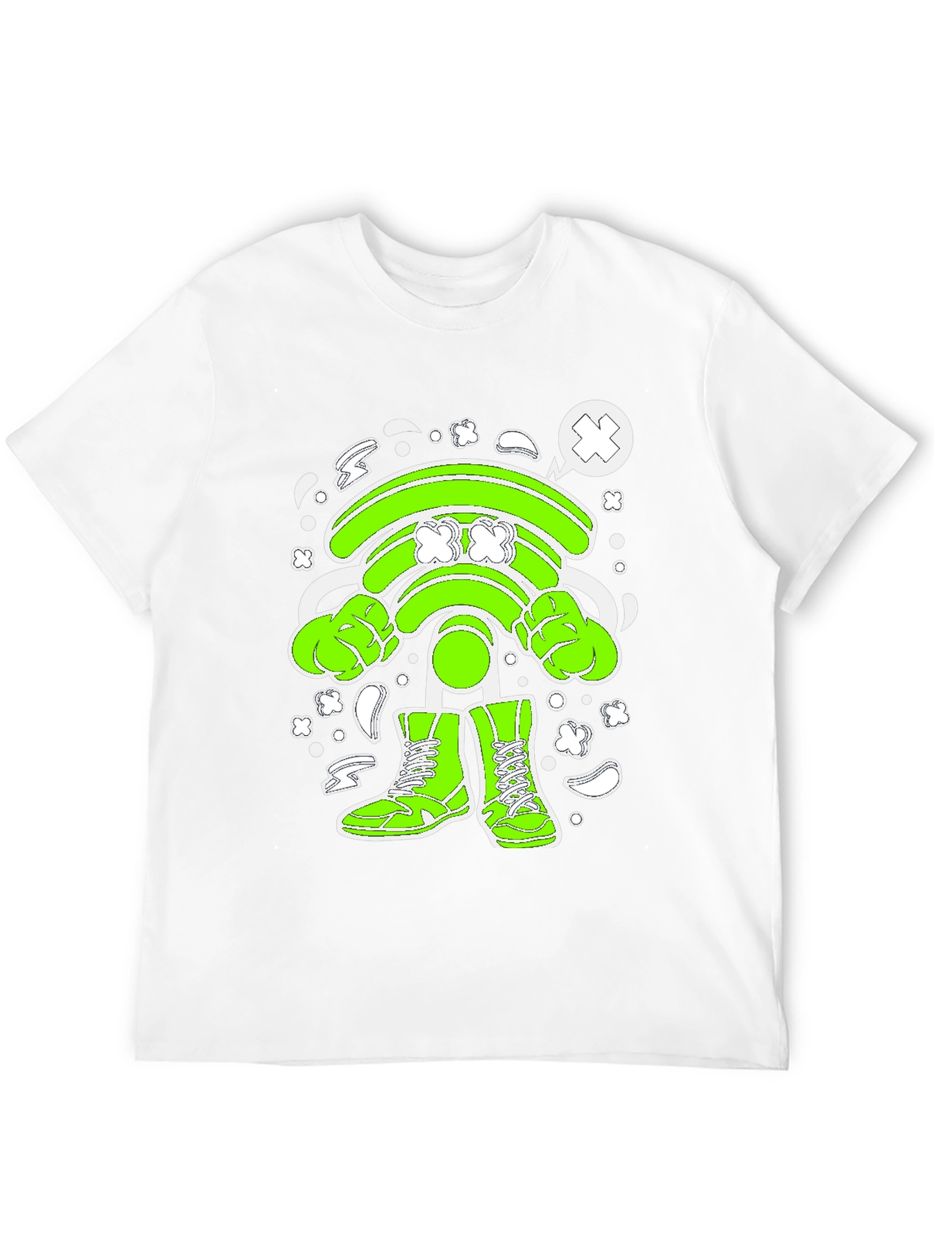 Funny Wifi Cartoon Graphic T-Shirt