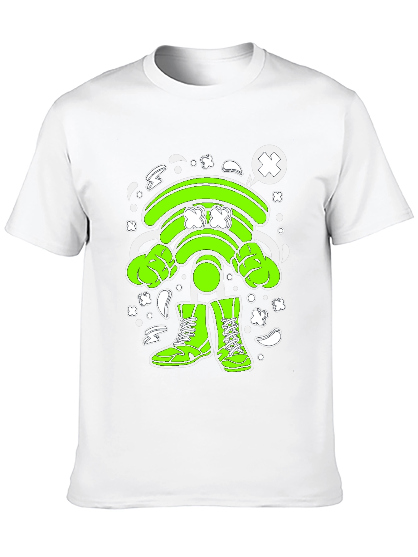 Funny Wifi Cartoon Graphic T-Shirt