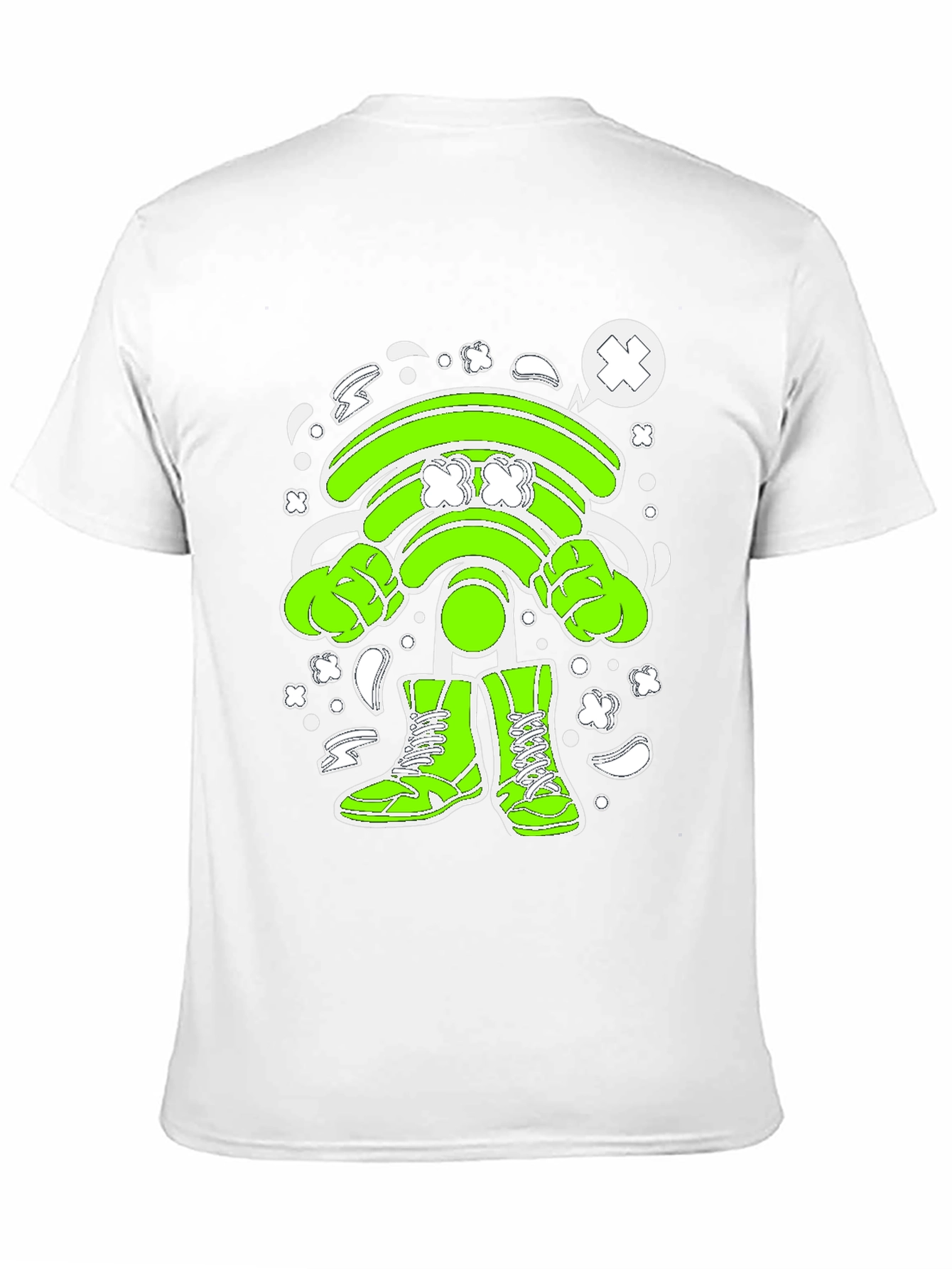 Funny Wifi Cartoon Graphic T-Shirt