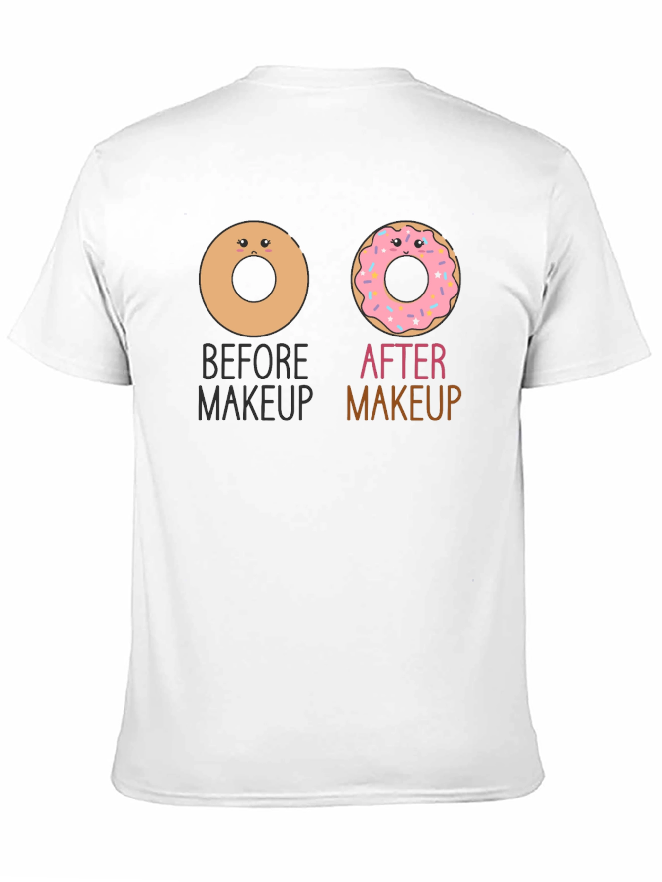 Donut Makeup T-Shirt Funny Graphic Tee