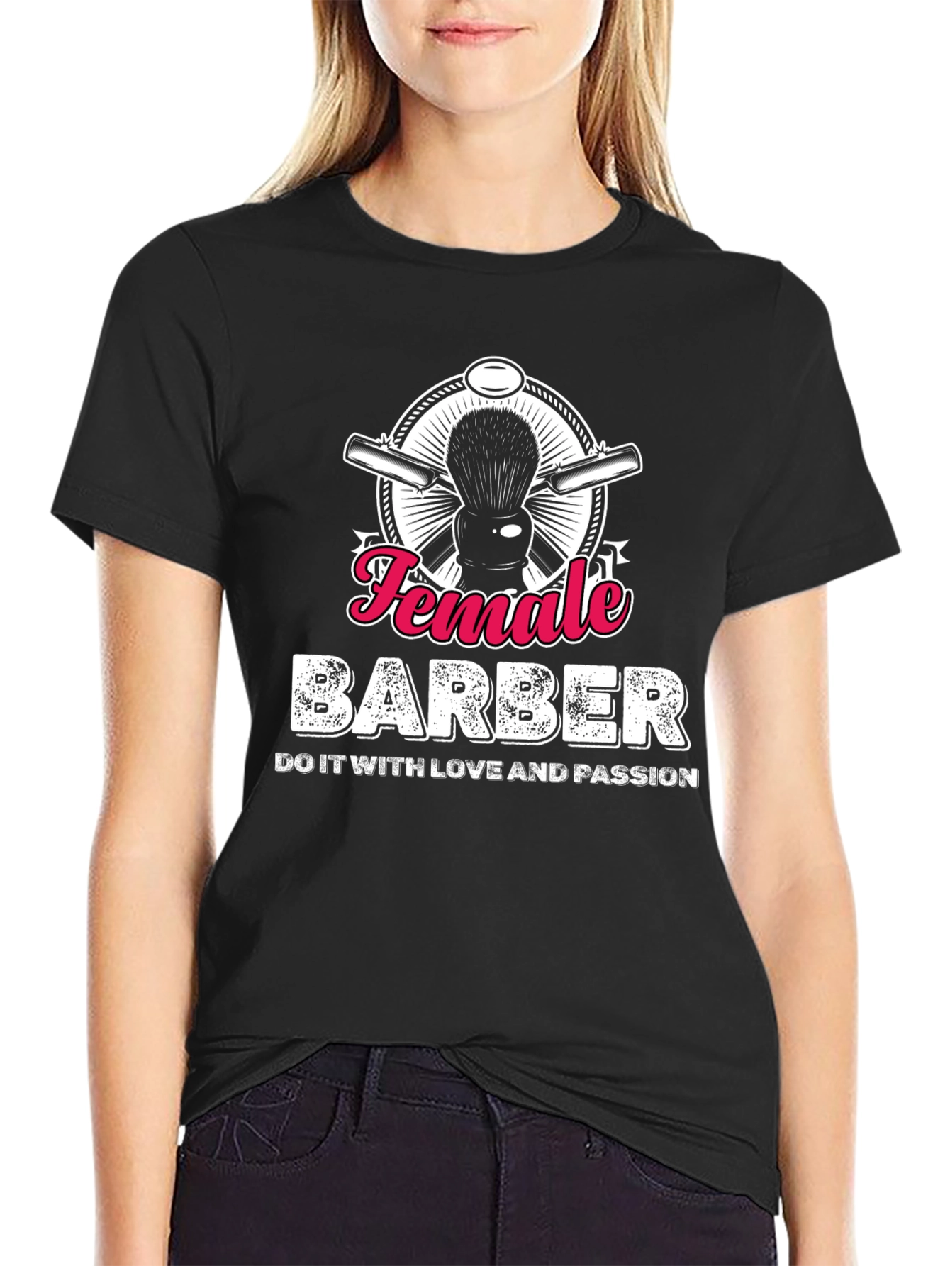 Female Barber T-Shirt - Hairdresser Design