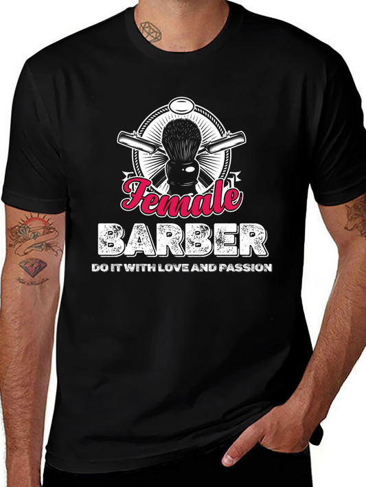 Female Barber T-Shirt - Hairdresser Design