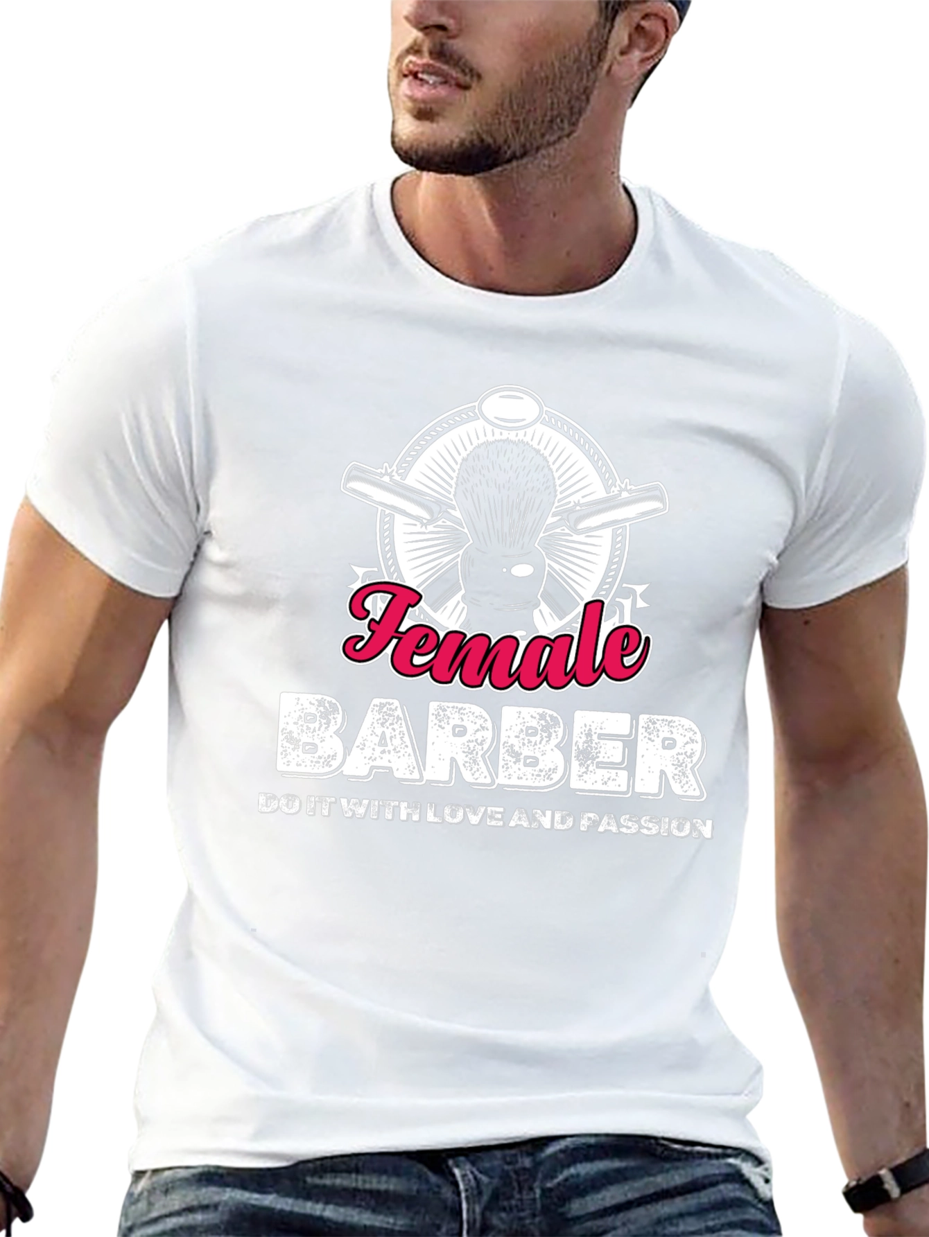 Female Barber T-Shirt - Hairdresser Design