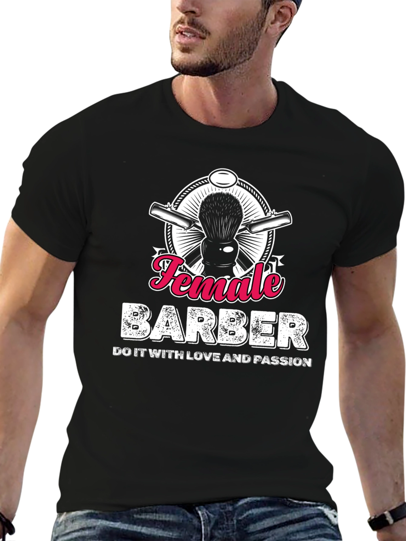 Female Barber T-Shirt - Hairdresser Design