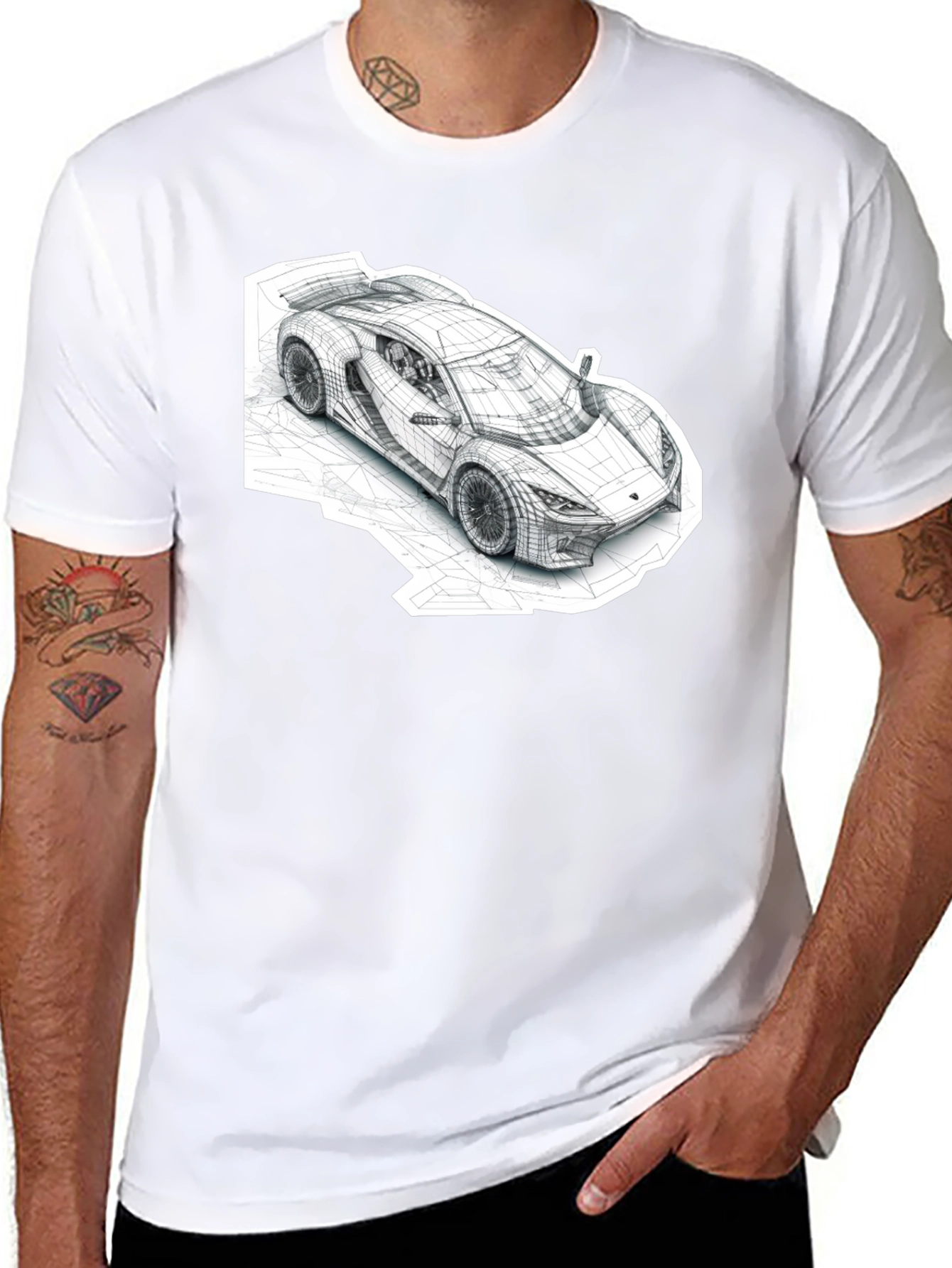 Abstract Car Design Black T-Shirt