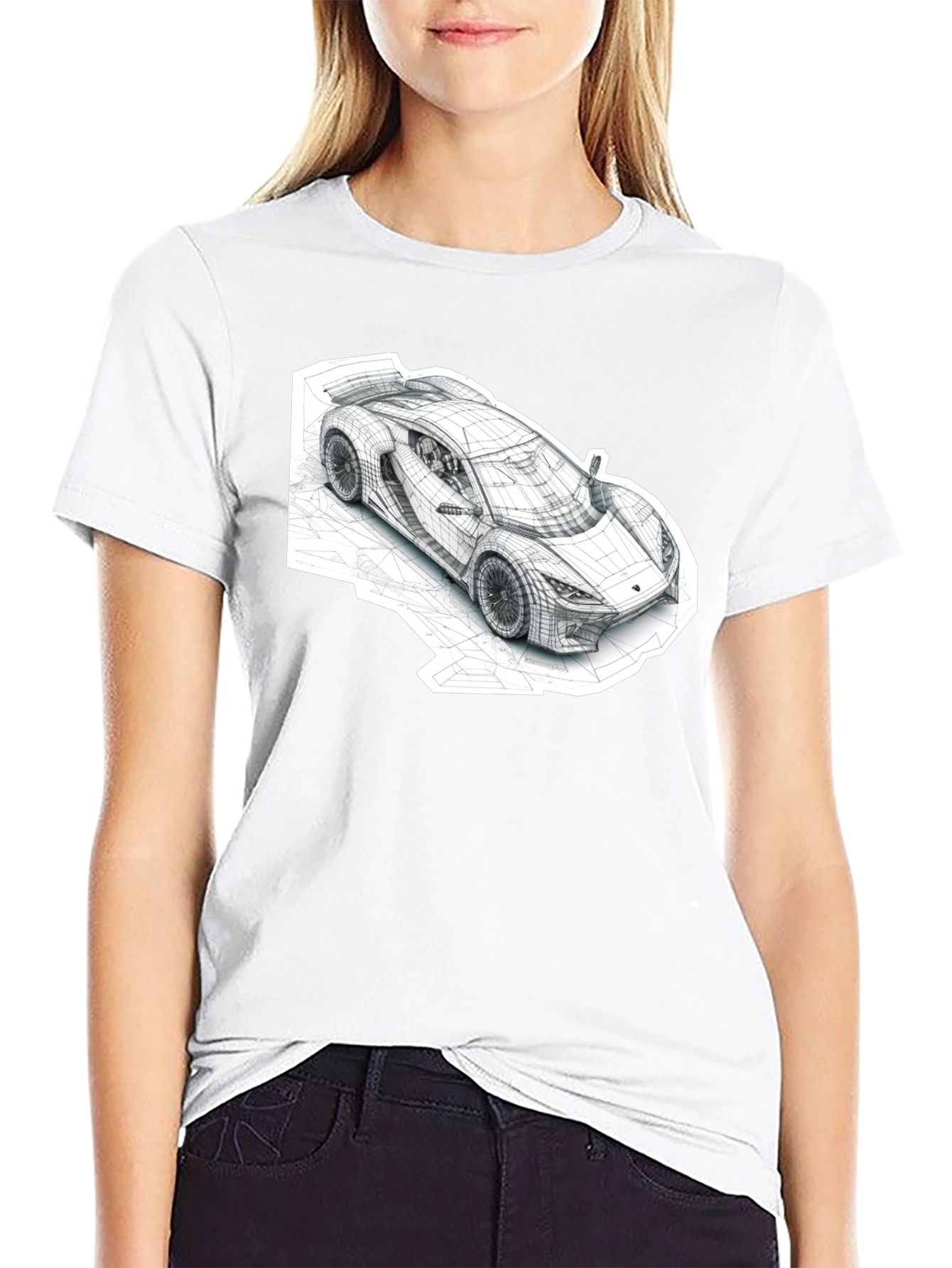 Abstract Car Design Black T-Shirt