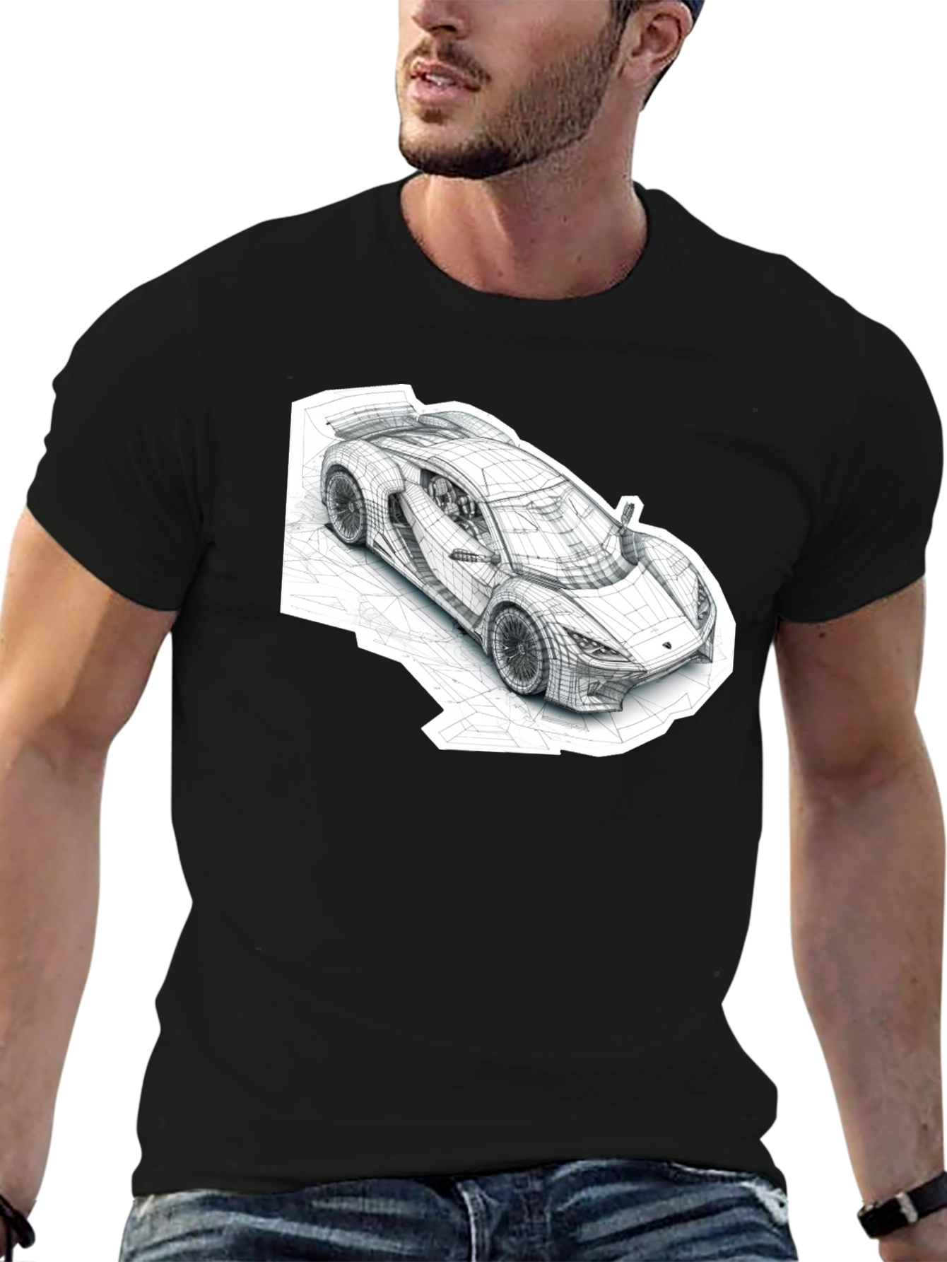 Abstract Car Design Black T-Shirt