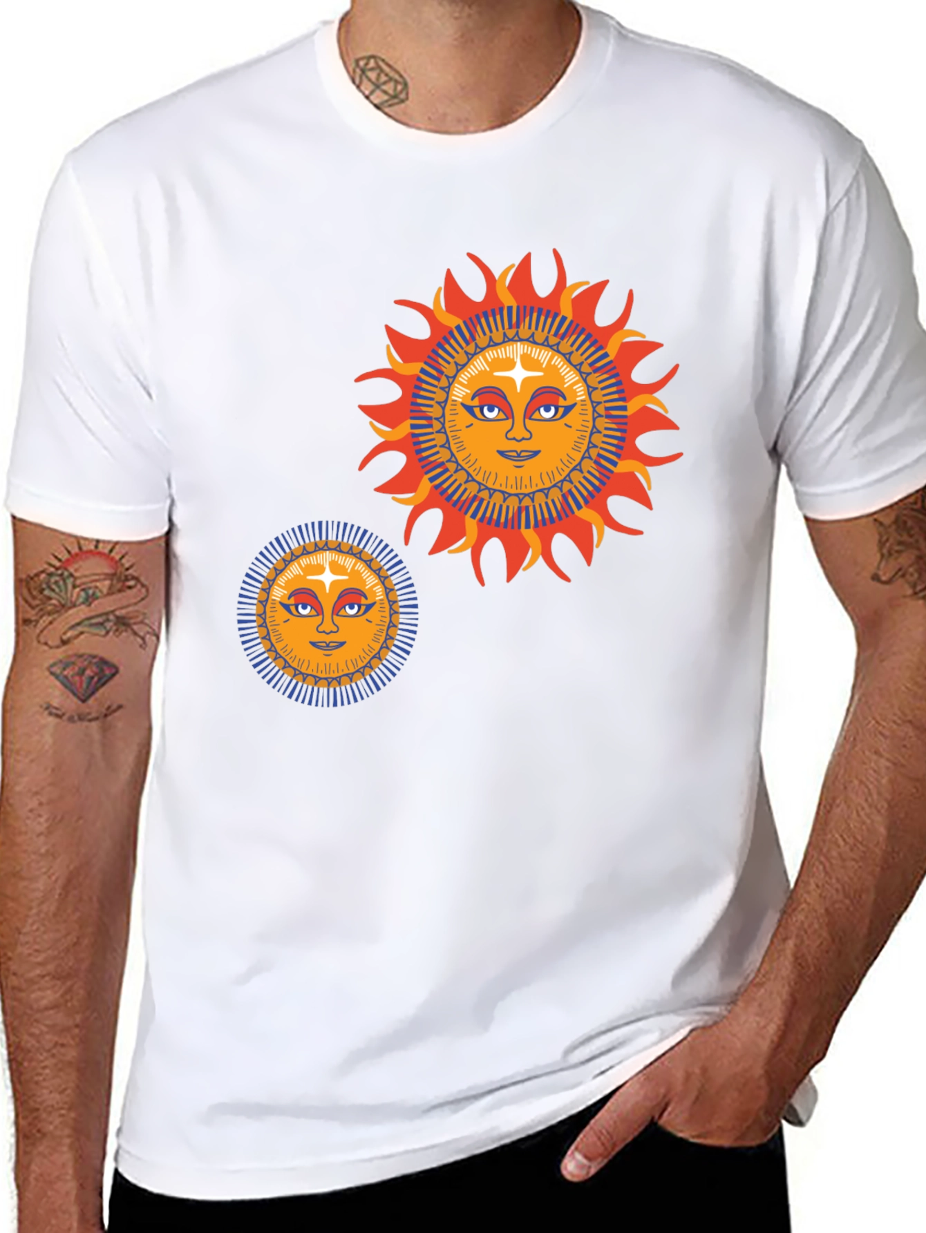 Sun Graphic Tee - Retro Style Black T-Shirt