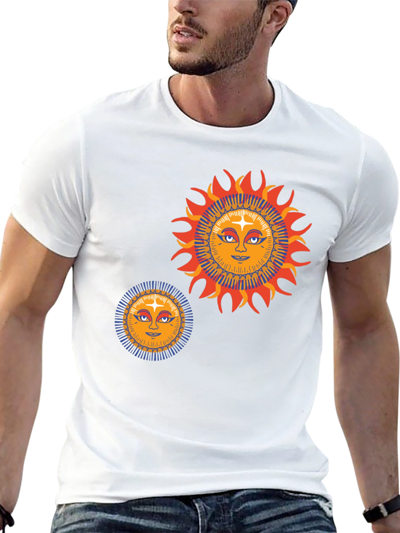 Sun Graphic Tee - Retro Style Black T-Shirt
