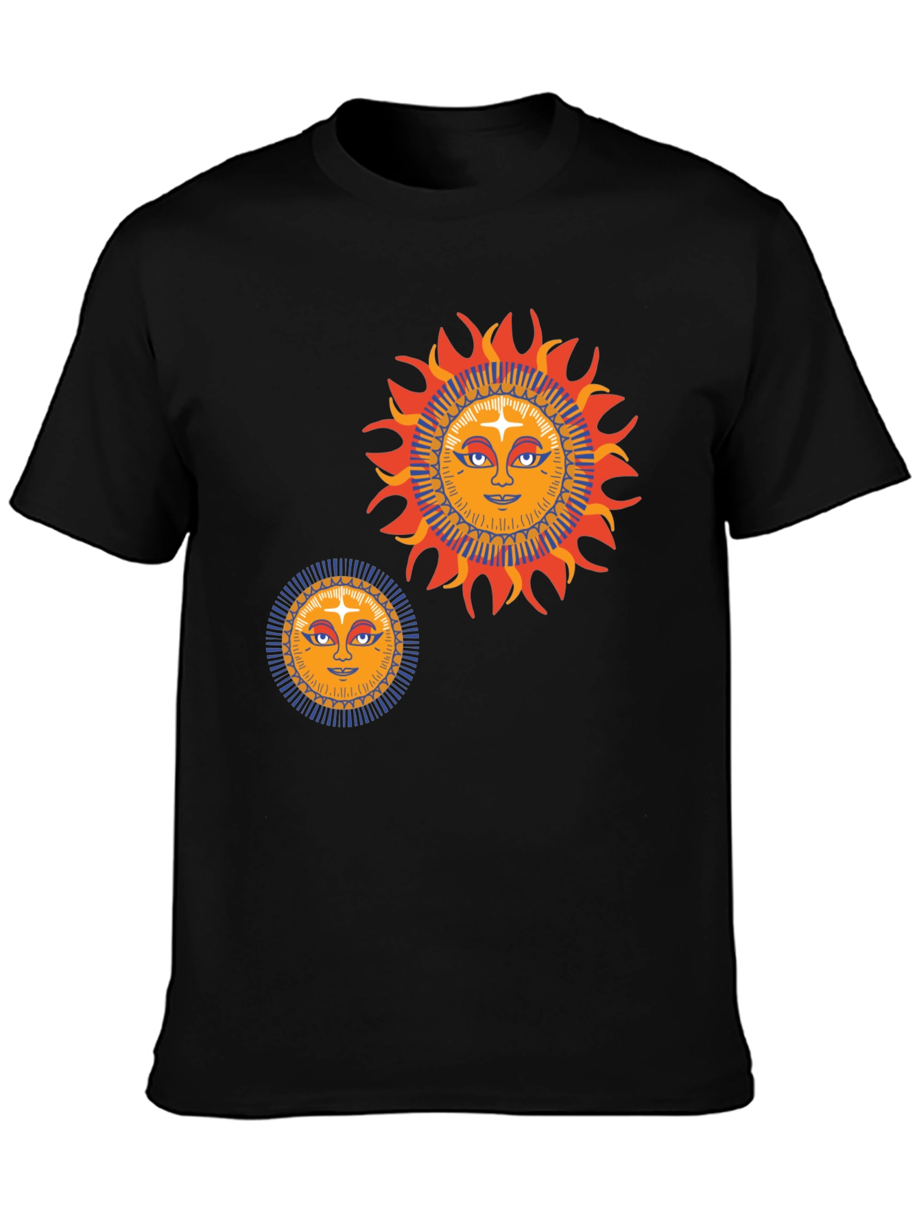 Sun Graphic Tee - Retro Style Black T-Shirt