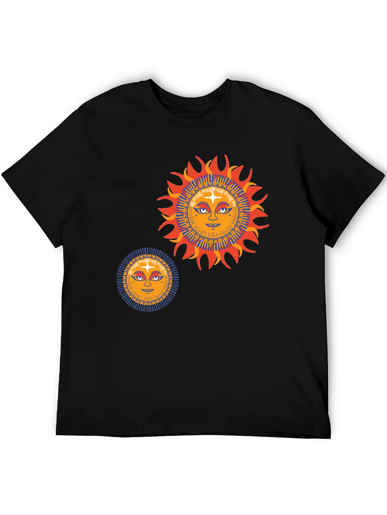 Sun Graphic Tee - Retro Style Black T-Shirt