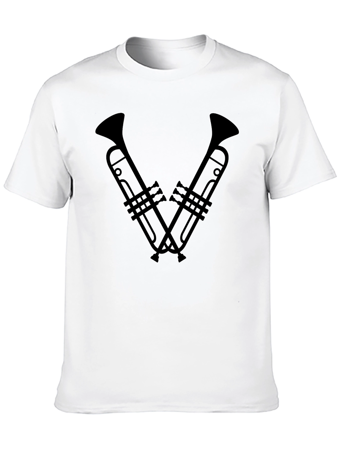 Trumpet V-Neck Graphic Tee - Musician T-Shirt
