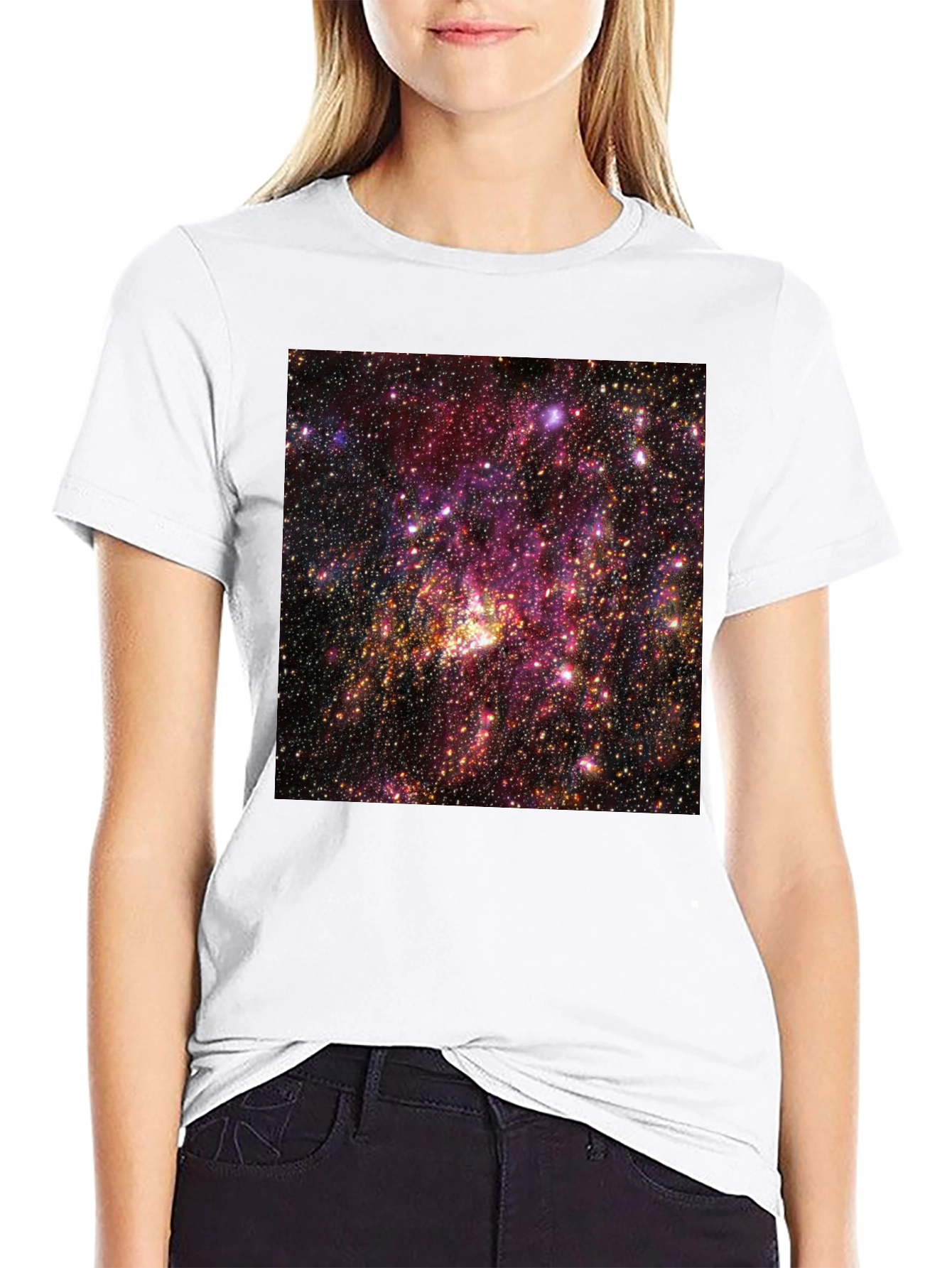 Cosmic Nebula Graphic T-Shirt - Black