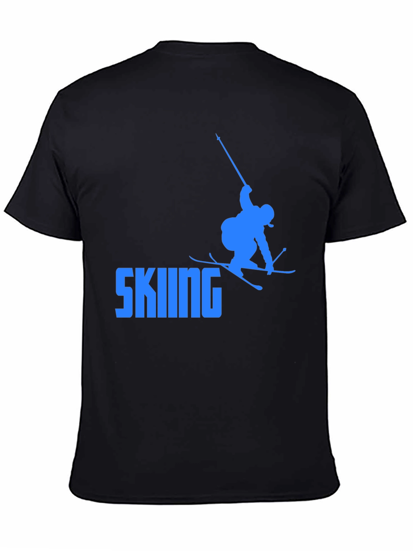 Skiing Graphic Tee - Cool Black T-Shirt