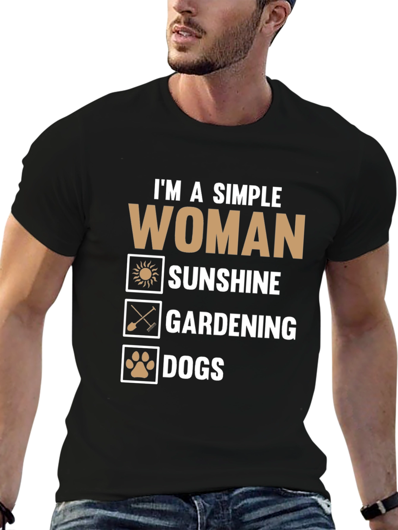 Simple Woman T-Shirt - Sunshine Gardening Dogs