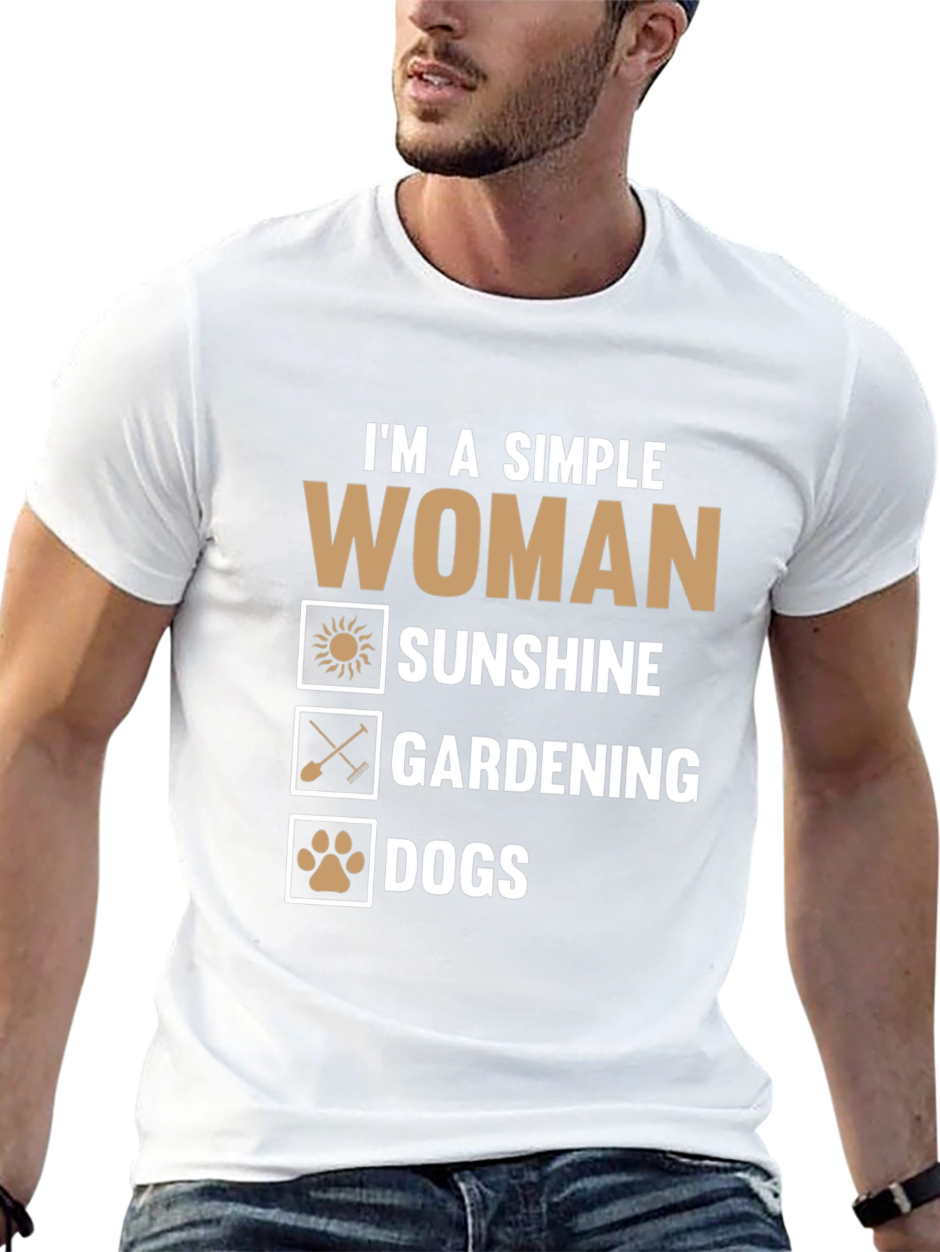 Simple Woman T-Shirt - Sunshine Gardening Dogs