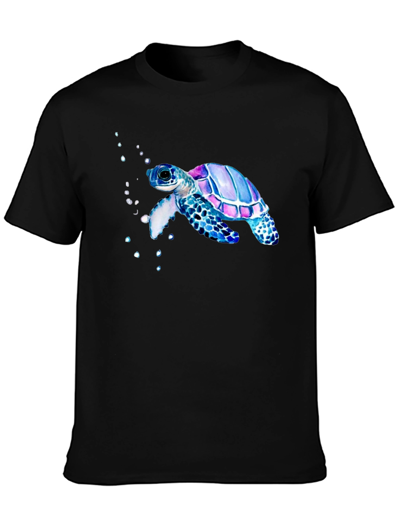 Sea Turtle Graphic Tee - Black Casual T-Shirt