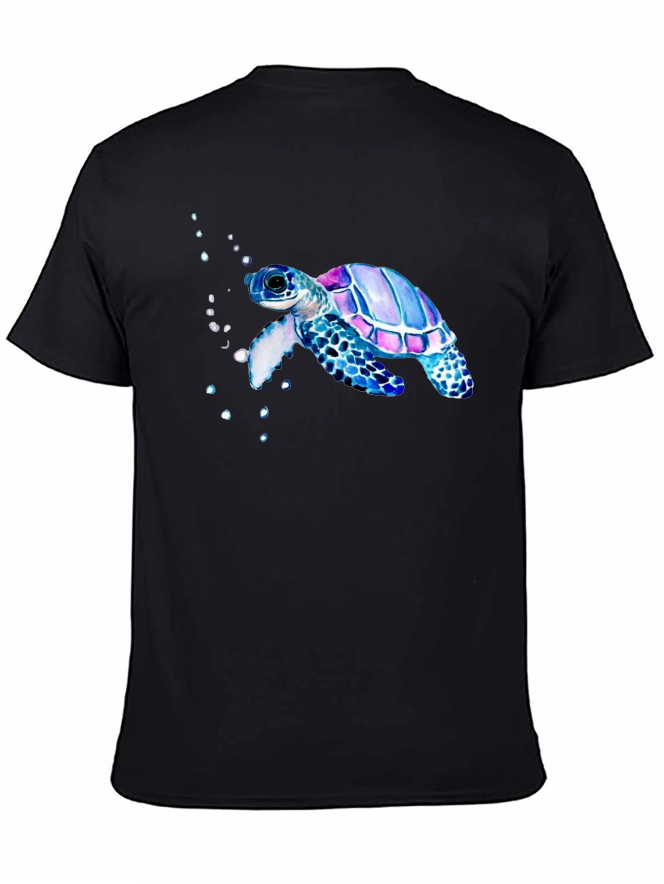 Sea Turtle Graphic Tee - Black Casual T-Shirt
