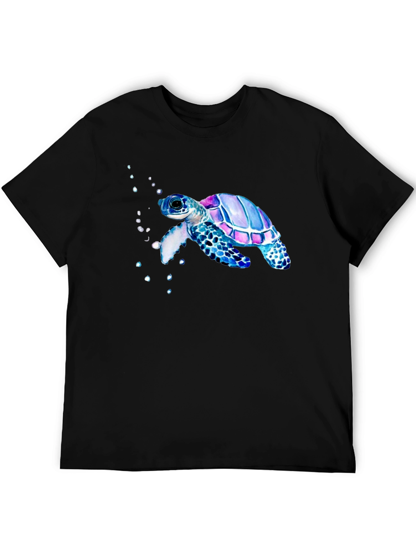 Sea Turtle Graphic Tee - Black Casual T-Shirt