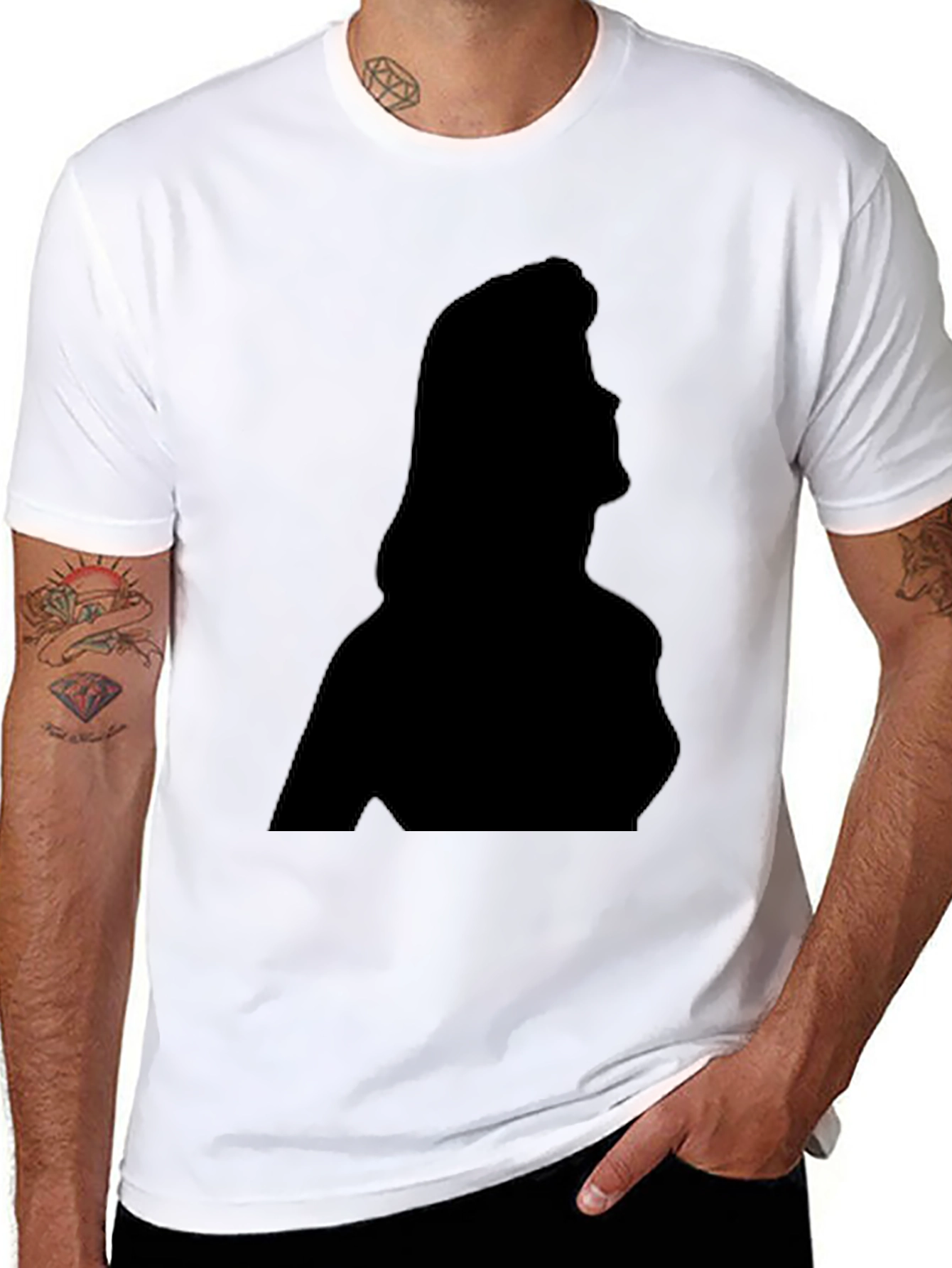 Silhouette Graphic T-Shirt - Stylish Black Tee