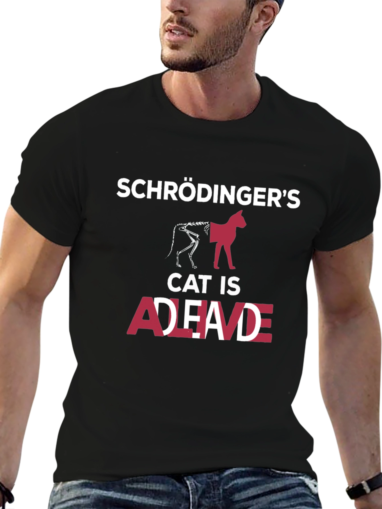 Schrödingers Cat T-Shirt: Dead & Alive Funny Physics Tee
