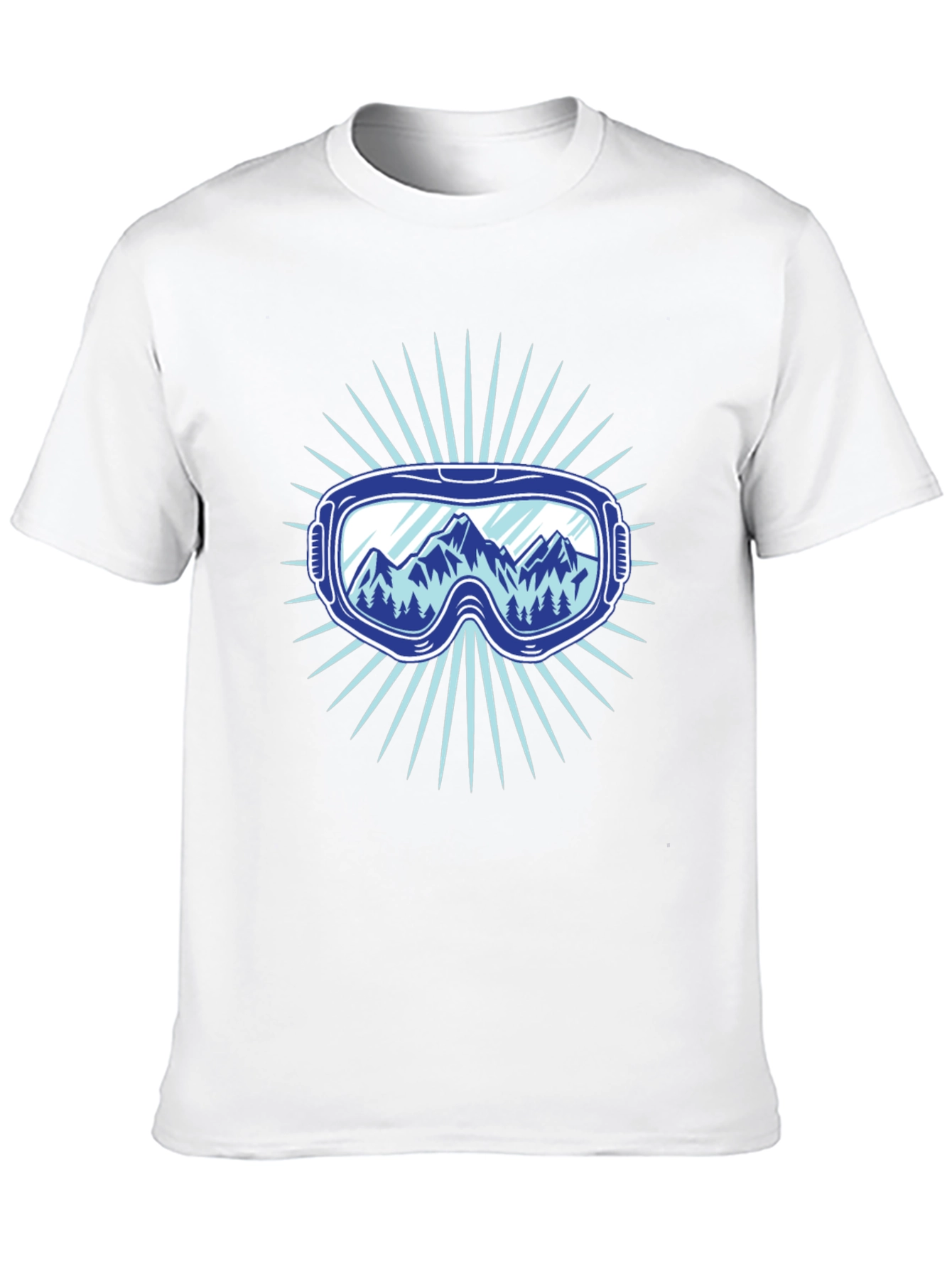 Mountains Ski Goggles Graphic Tee - Black