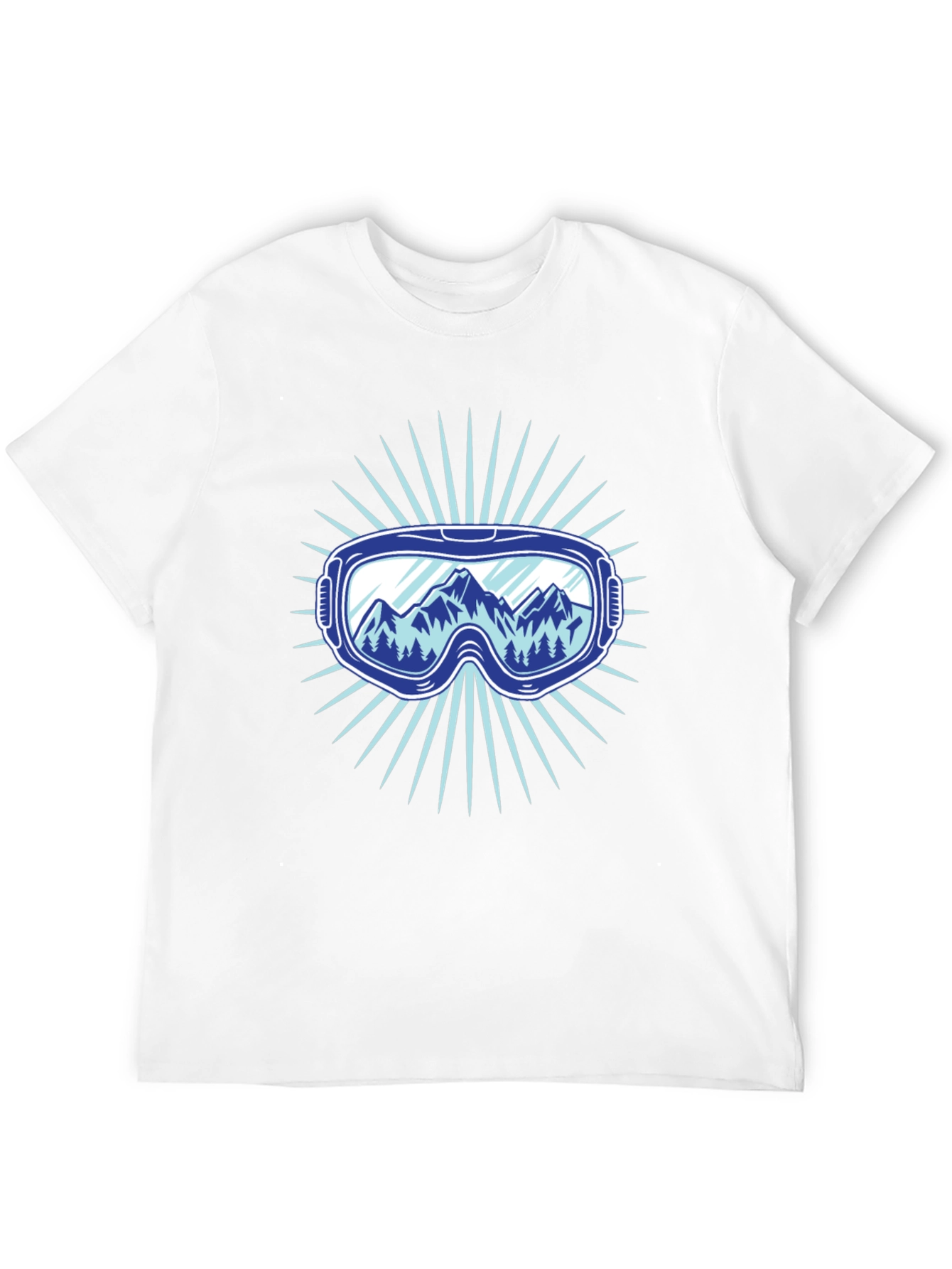Mountains Ski Goggles Graphic Tee - Black
